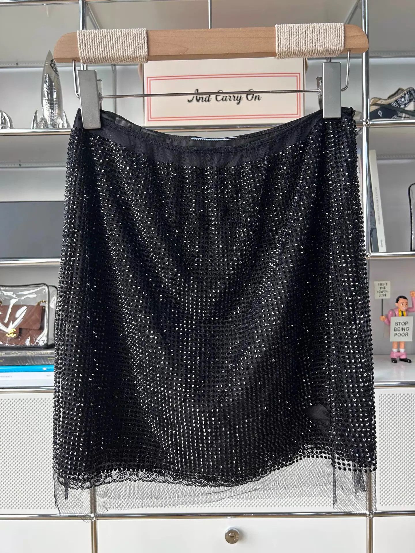 Prada Prada Black Tulle All Crystal Mini Skirt EU40 Size 27" / US 4 / IT 40 - 1 Thumbnail