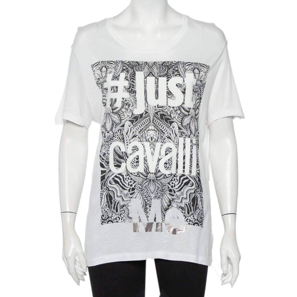 Just Cavalli × Roberto Cavalli × Vintage Just Cavalli Abstract Logo T-Shirt Size S / US 4 / IT 40 - 9 Thumbnail