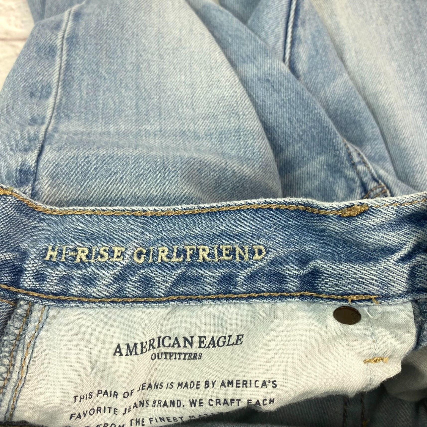 American Eagle Outfitters American Eagle Womens Girlfriend Jeans Size 2 Distressed Button Fly Size 26" / US 2 / IT 38 - 7 Thumbnail
