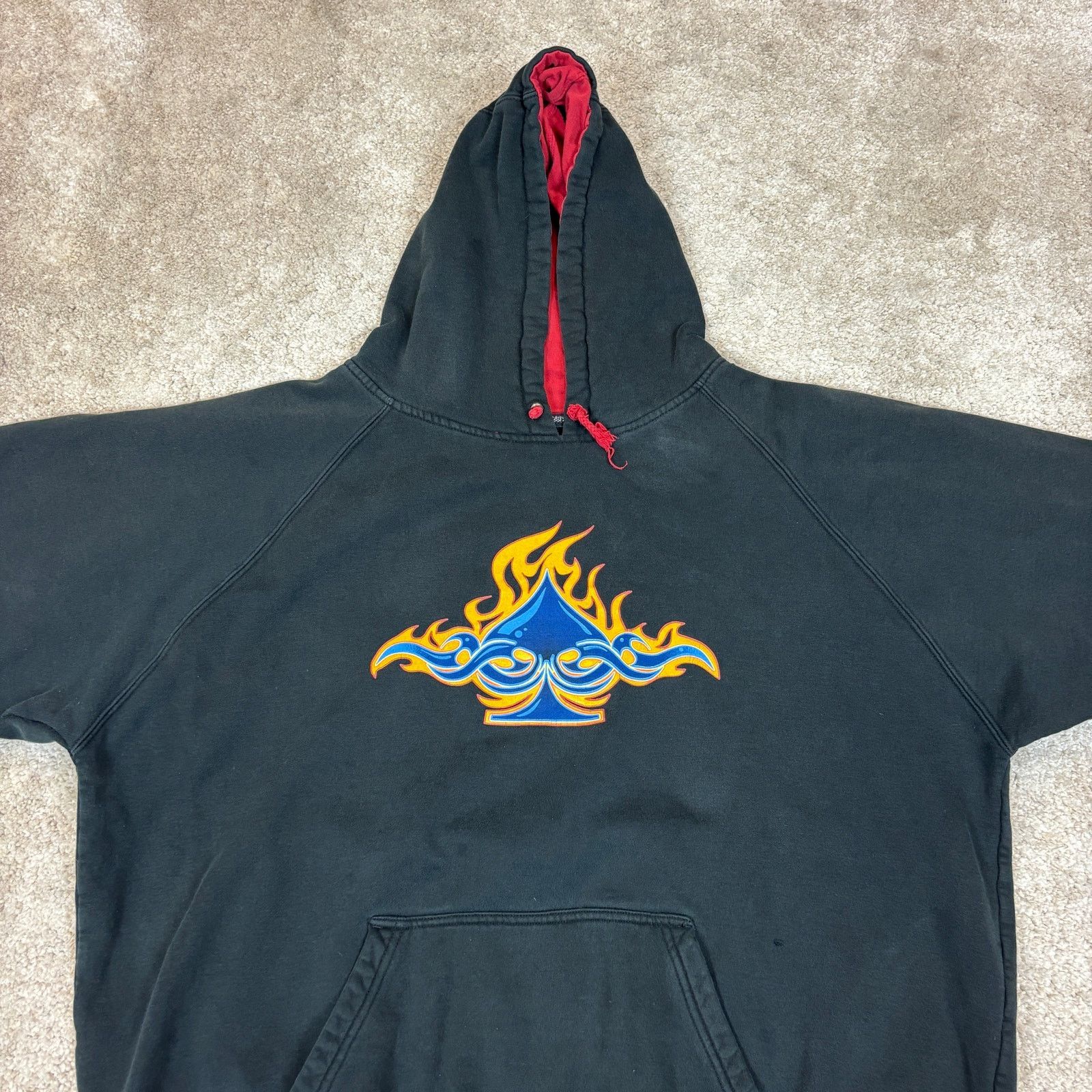 Vintage Vintage Y2K Top Heavy Flaming Spade Hoodie Men's XL Grunge Size US XL / EU 56 / 4 - 2 Thumbnail