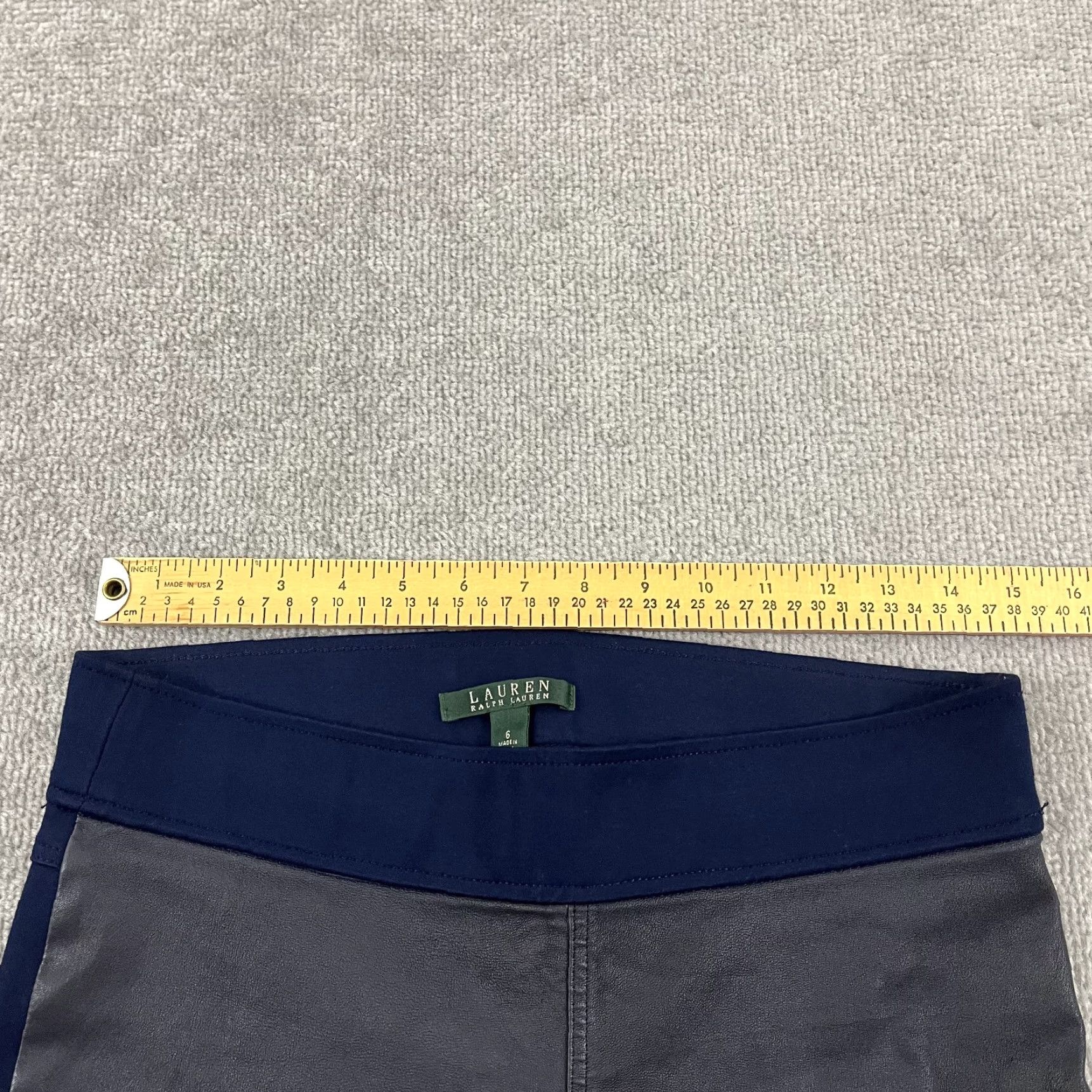 Ralph Lauren Lauren Ralph Lauren Pants Womens Size 6 28" Blue Lamb Leather Skinny Pull On Size 28" / US 6 / IT 42 - 3 Thumbnail