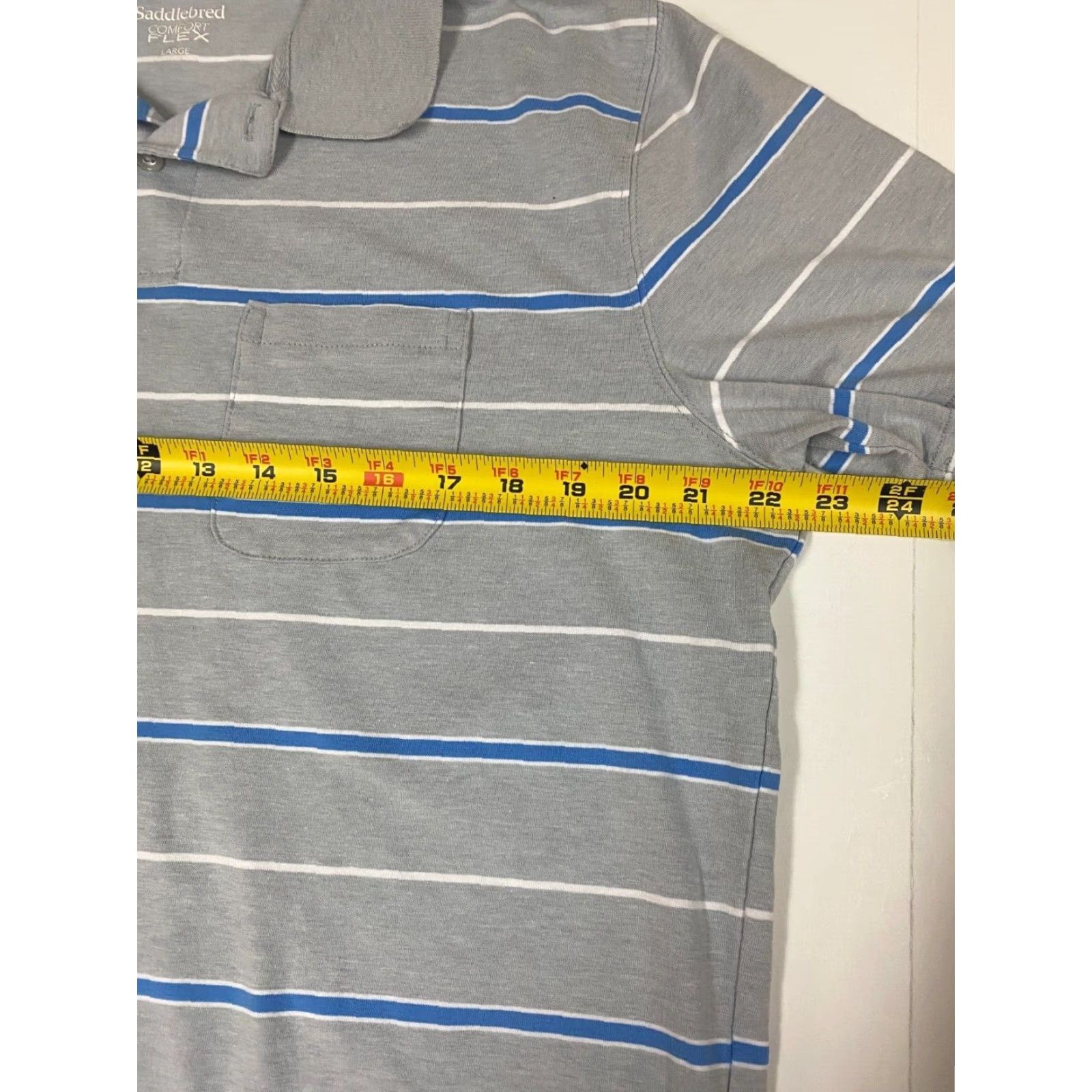 Vintage Saddlebred Polo Shirt L Regular Gray Striped Comfort flex Short Sleeve Men Size US L / EU 52-54 / 3 - 5 Thumbnail