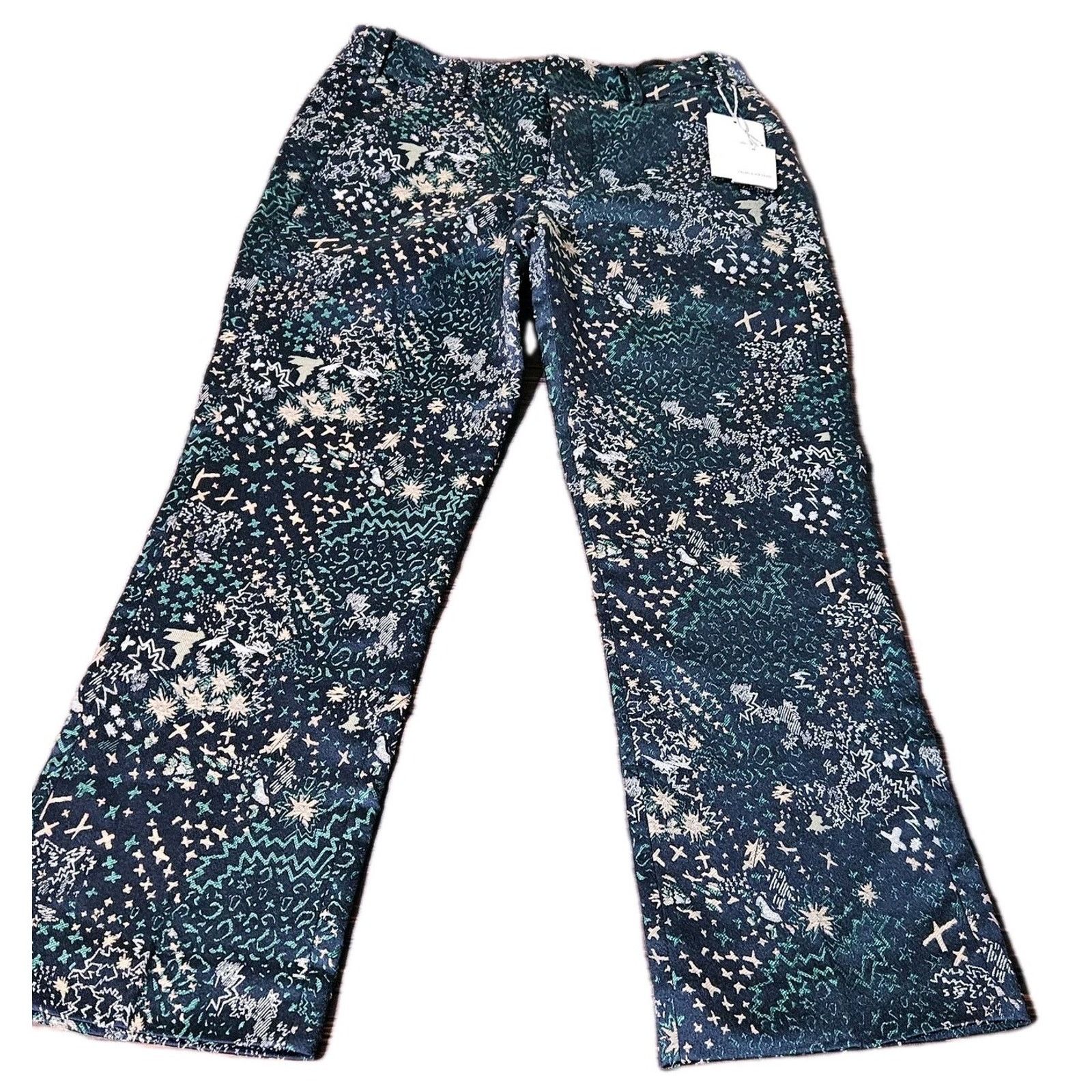 Zadig & Voltaire NEW Zadig & Voltaire Embroidered Blue Pants 27x25 Posh Size 27" / US 4 / IT 40 - 1 Thumbnail