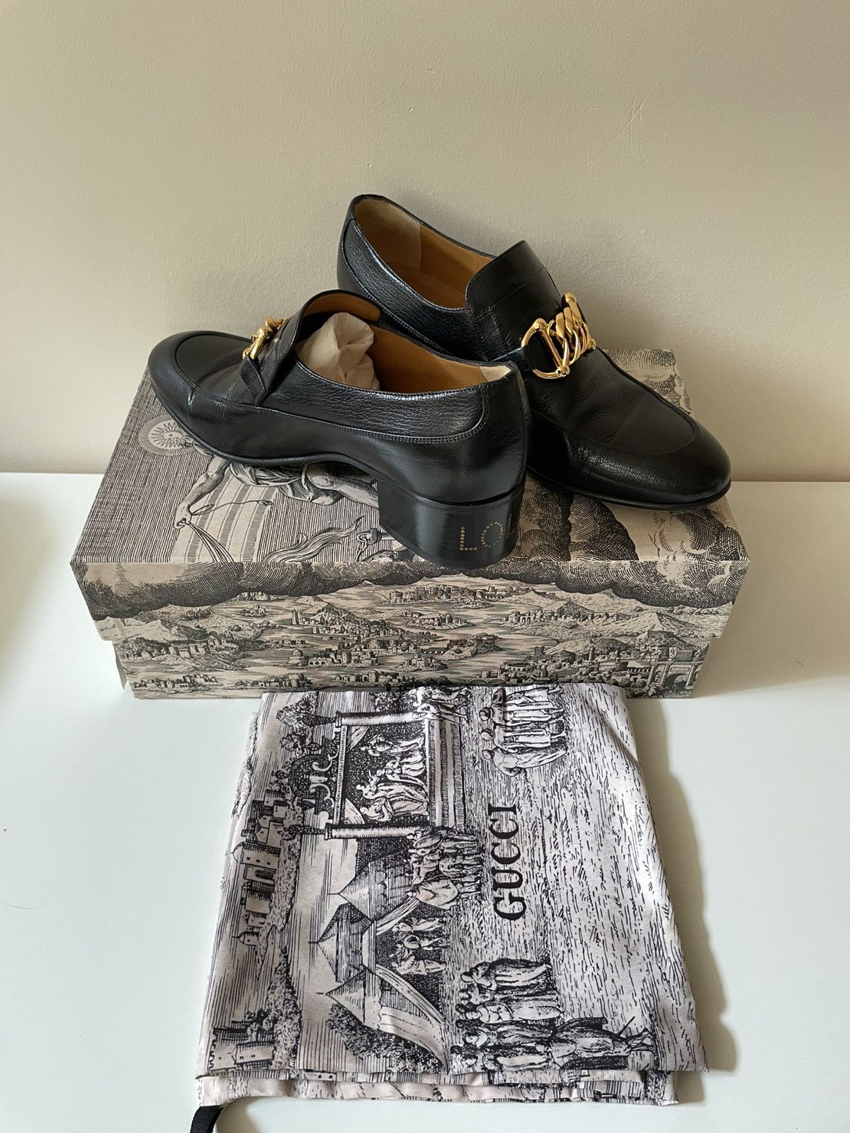 Gucci Gucci Moccasin Quentin Blk heels Size US 7 / EU 40 - 4 Thumbnail