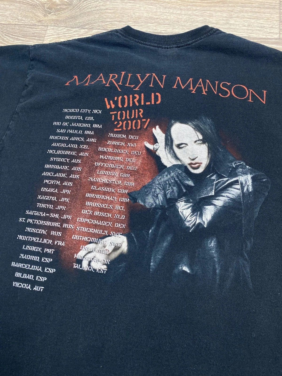 Band Tees Marilyn Manson 00s 2007 World Tour T-Shirt, Black, XL, Size US L / EU 52-54 / 3 - 3 Thumbnail