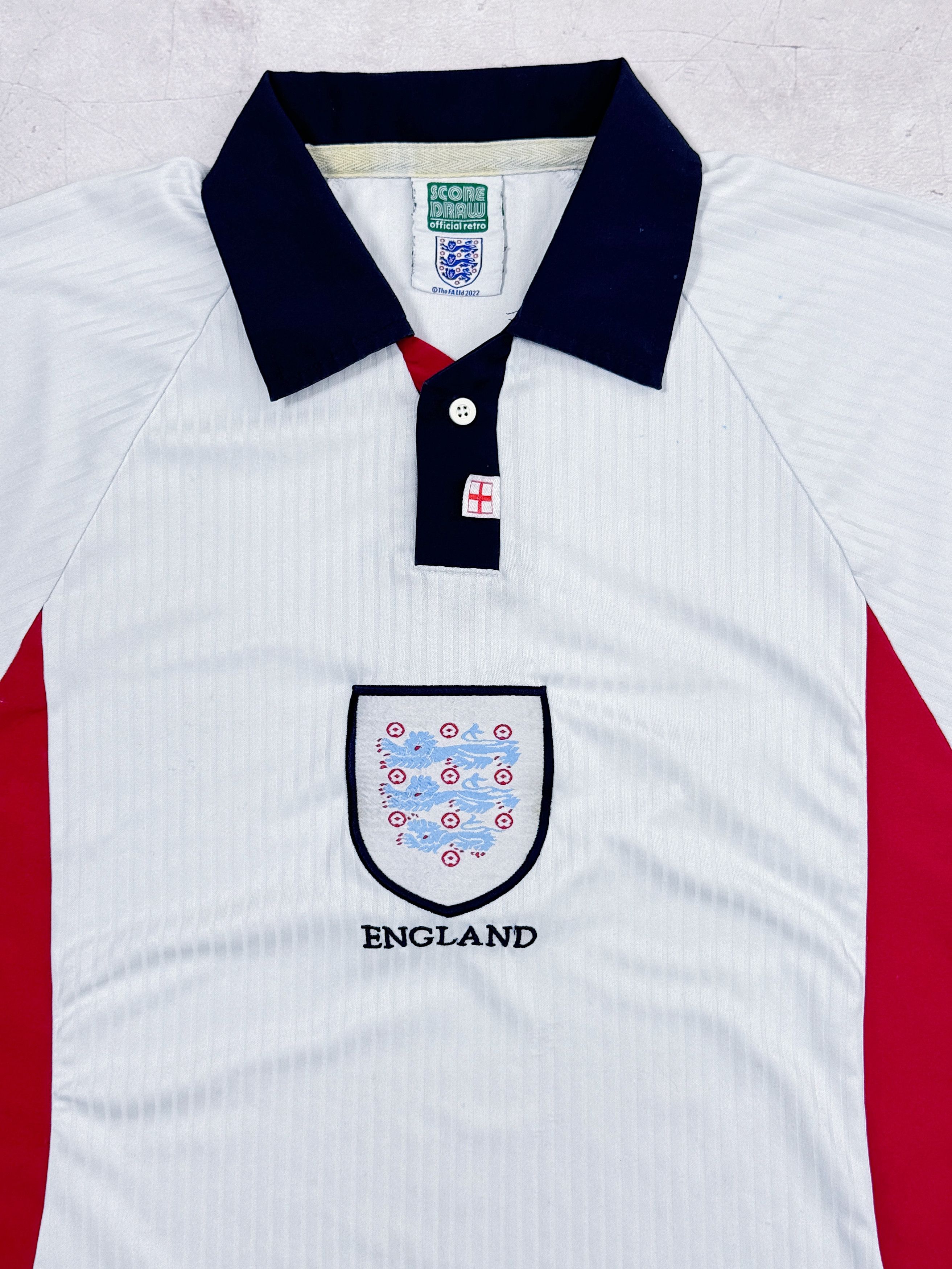 Vintage 1997 - 1999 England Home Football Shirt by Score Draw Size US L / EU 52-54 / 3 - 3 Thumbnail