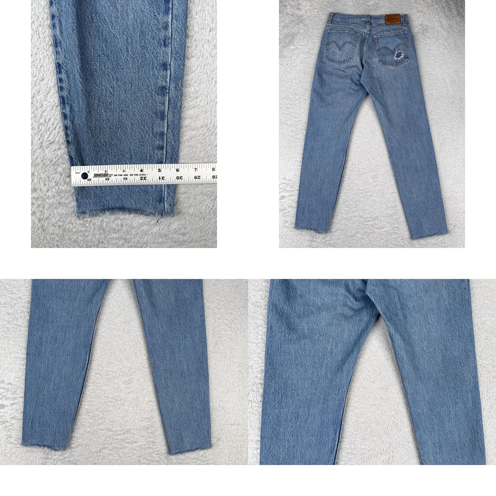 Levi's Levi's Wedgie Fit Jeans Women 27 Blue Distressed Button Fly High Rise Straight 5-Pocket Denim 100% Cotton Midi Blue Size 27" / US 4 / IT 40 - 10 Thumbnail
