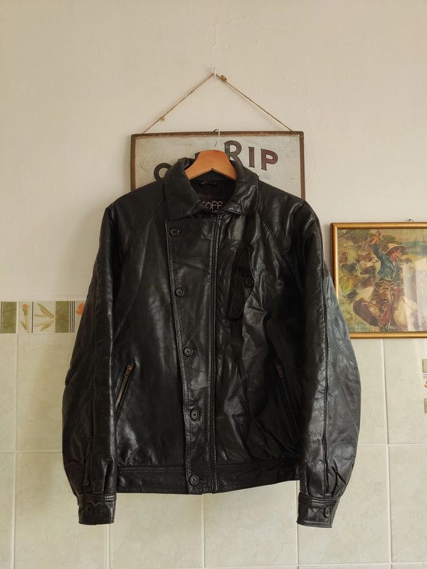Japanese Brand × Vintage Vintage Leather jacket moto avant garde swag drip y2k 90s Size US S / EU 44-46 / 1 - 1 Thumbnail