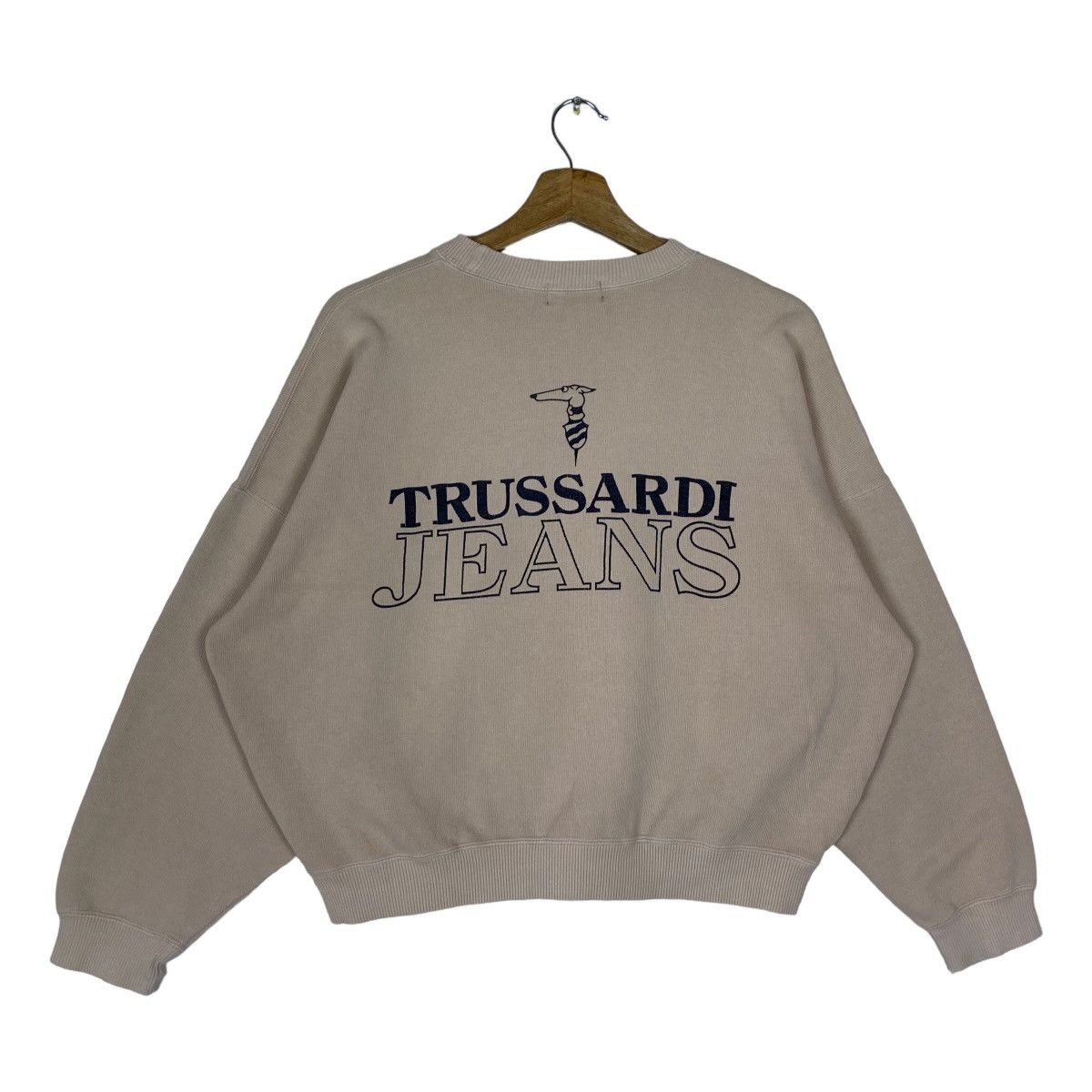 image of Vintage Trussardi Spell Out Pullover Jumper Womenswear in Light Brown, Women's (Size Large)