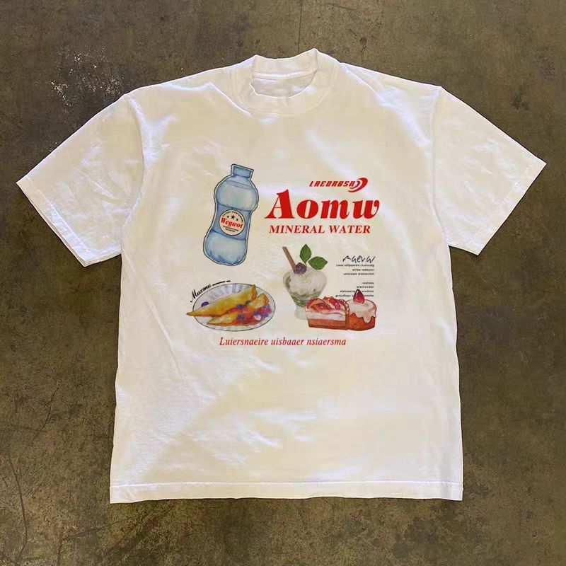 Vintage White casual retro soft drink cake print t-shirt Size US M / EU 48-50 / 2 - 1 Thumbnail