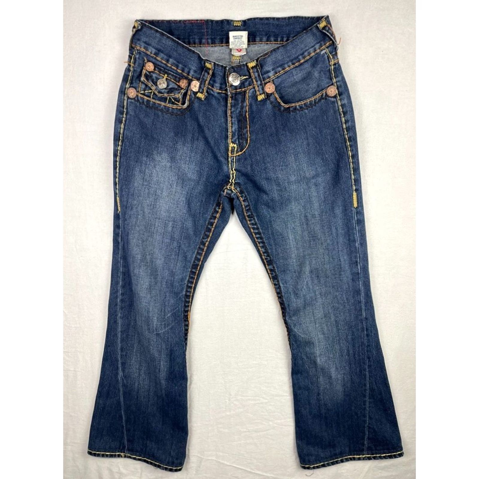 True Religion VINTAGE True Religion Jeans Mens 30x33 Joey Super T Flared Dark USA 5-Pocket Zipper Button Logo Blue Denim Cotton Jeans Mens Size US 30 / EU 46 - 2 Thumbnail