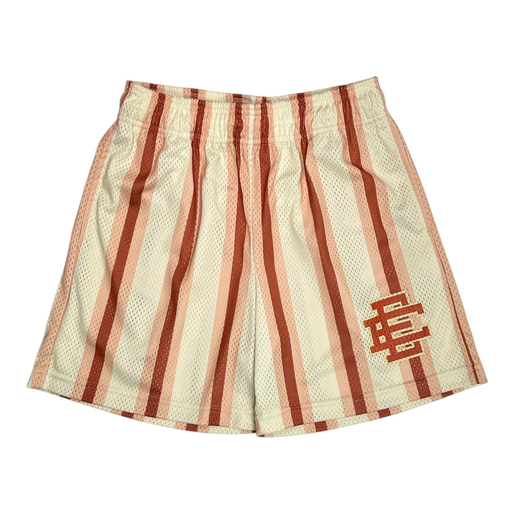 EE Basic Short Antique White Orange Pink Stripe