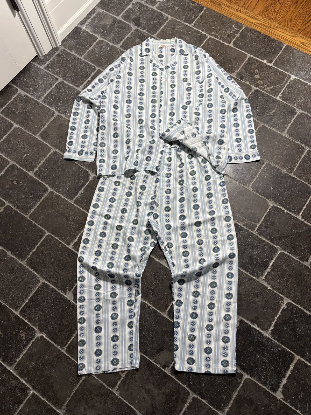 Vintage True Vintage Pajama Set 1960s Two Piece Matching Suit Sleep Size US 34 / EU 50 - 2 Thumbnail