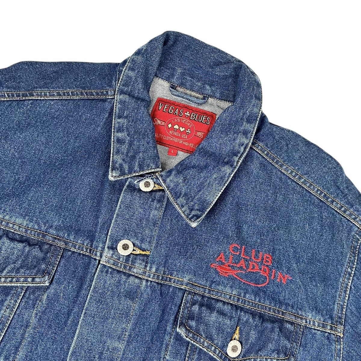 Vintage Vegas Blues Club Aladdin Resort Casino Denim Trucker Jacket Size US L / EU 52-54 / 3 - 4 Thumbnail