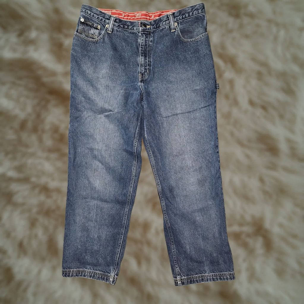 Izod VINTAGE IZOD Jeans Men 36x30 Blue Carpenter Hammer Loop Utility Pockets Jeans Mens 36 Regular Denim 5-Pocket IZOD Carpenter Size US 36 / EU 52 - 1 Thumbnail