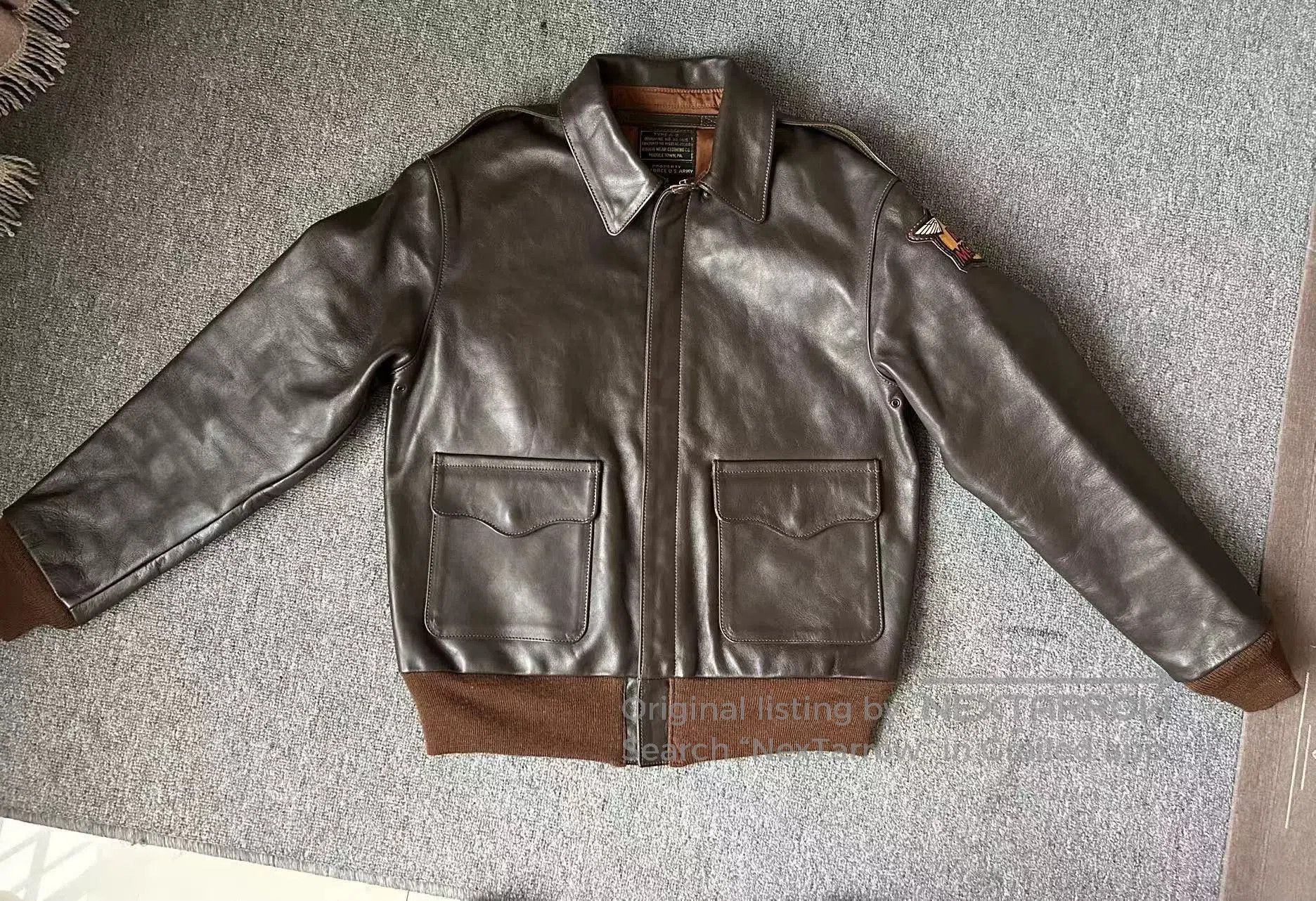 The Real McCoy's real mccoy a2 flight jacket in brown. Size US S / EU 44-46 / 1 - 1 Thumbnail
