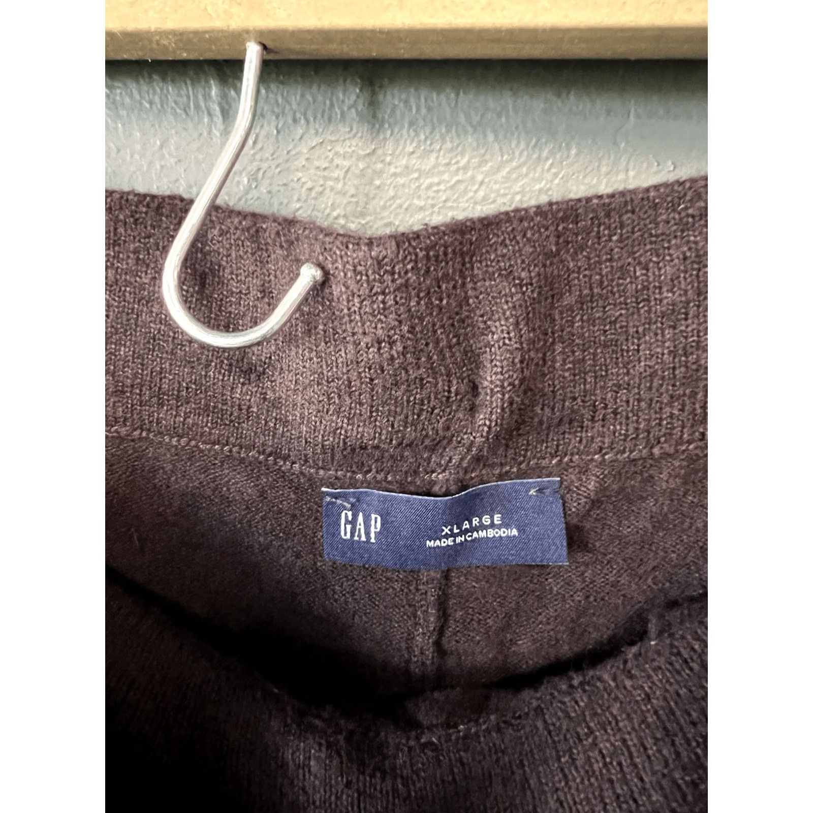 Gap VINTAGE Gap Womens Brown Pull On Knit Cropped Ribbed Wide Leg Pants XL Womens Size 40" / US 18 - 3 Thumbnail