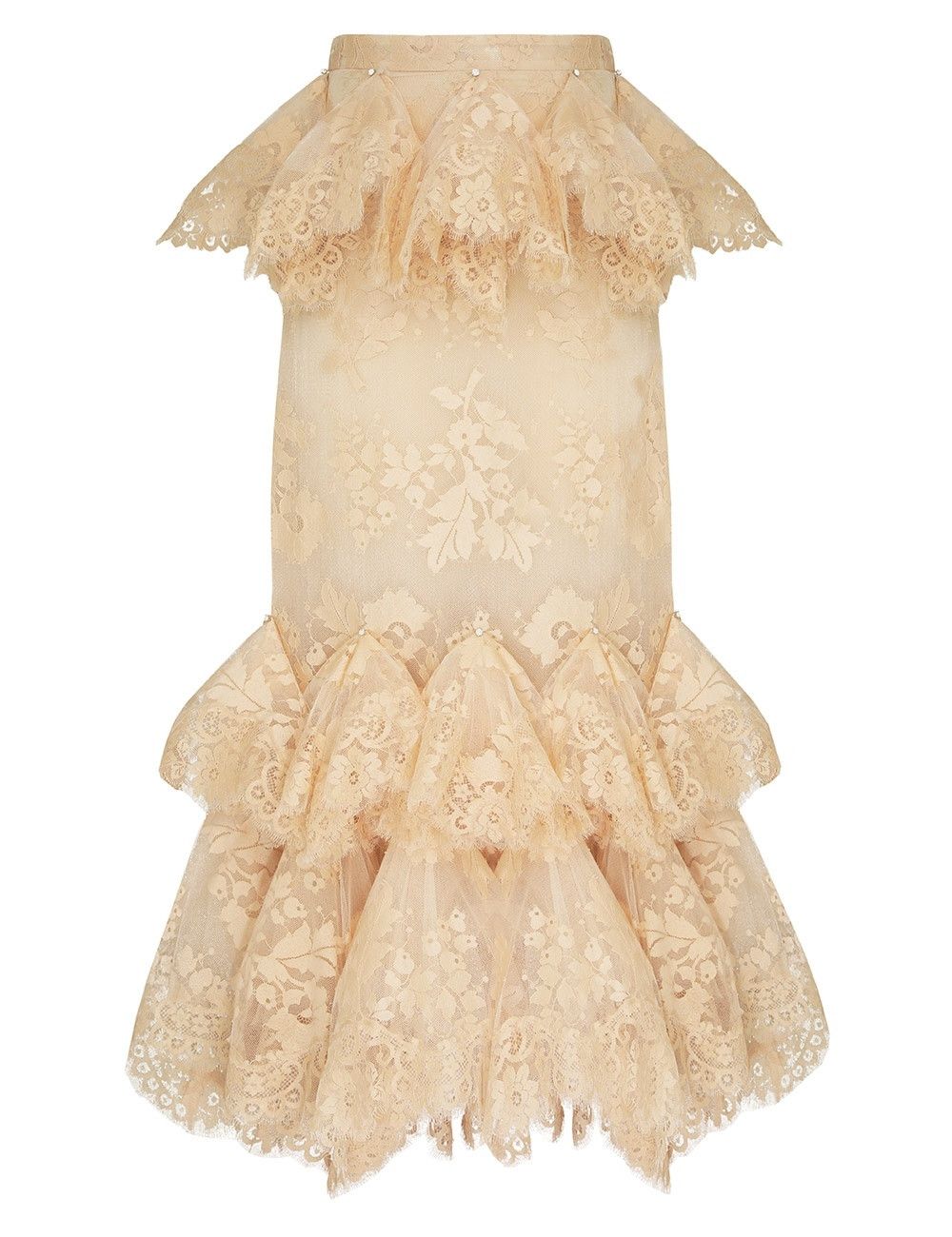 Zimmermann oc11z0925 Eden Lace Handkerchief Skirt in Beige Size 32" / US 10 / IT 46 - 1 Thumbnail