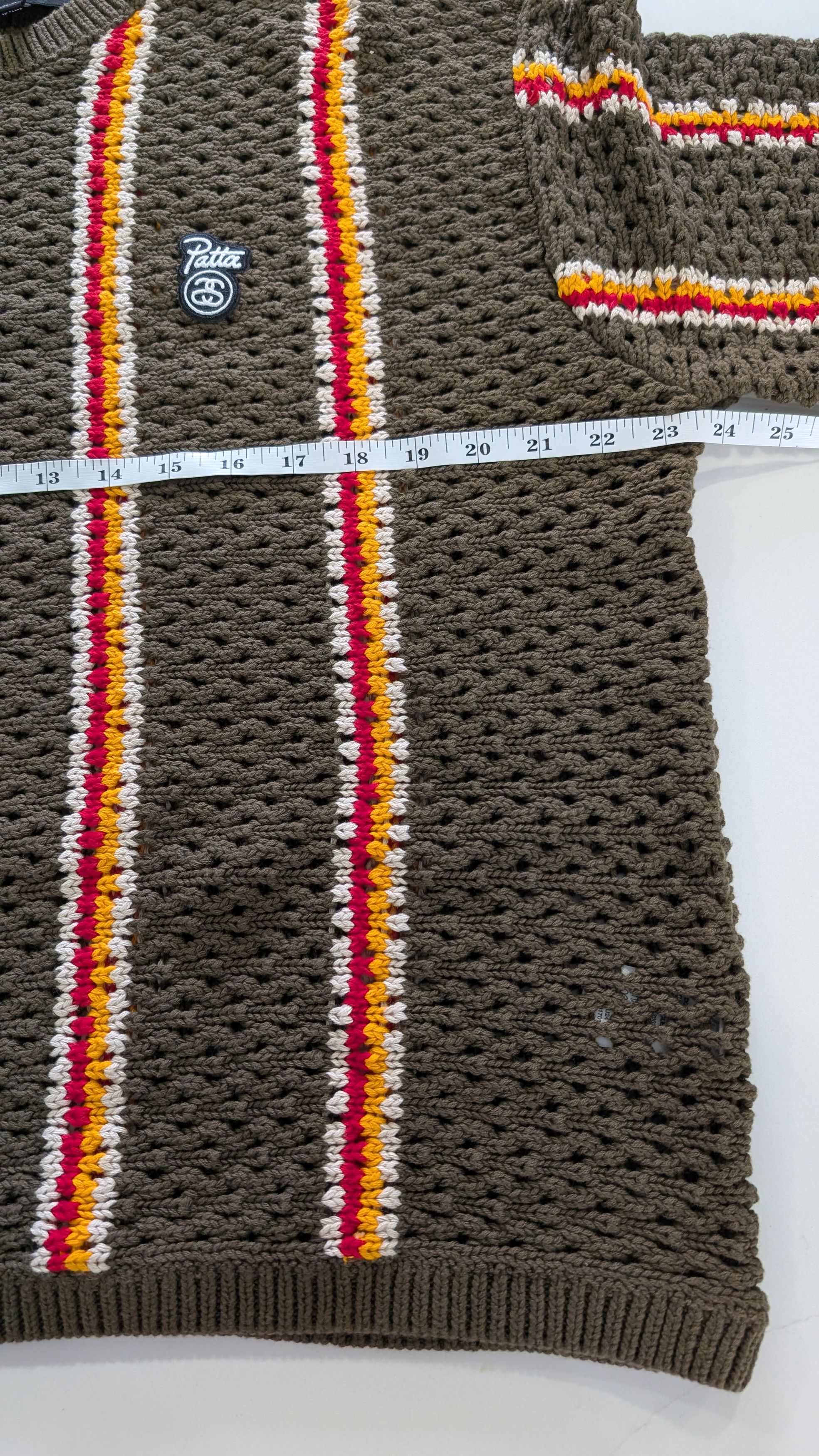 Patta × Stussy STUSSY x PATTA Loose Gauge Stripe Pullover Medum Size US M / EU 48-50 / 2 - 12 Thumbnail