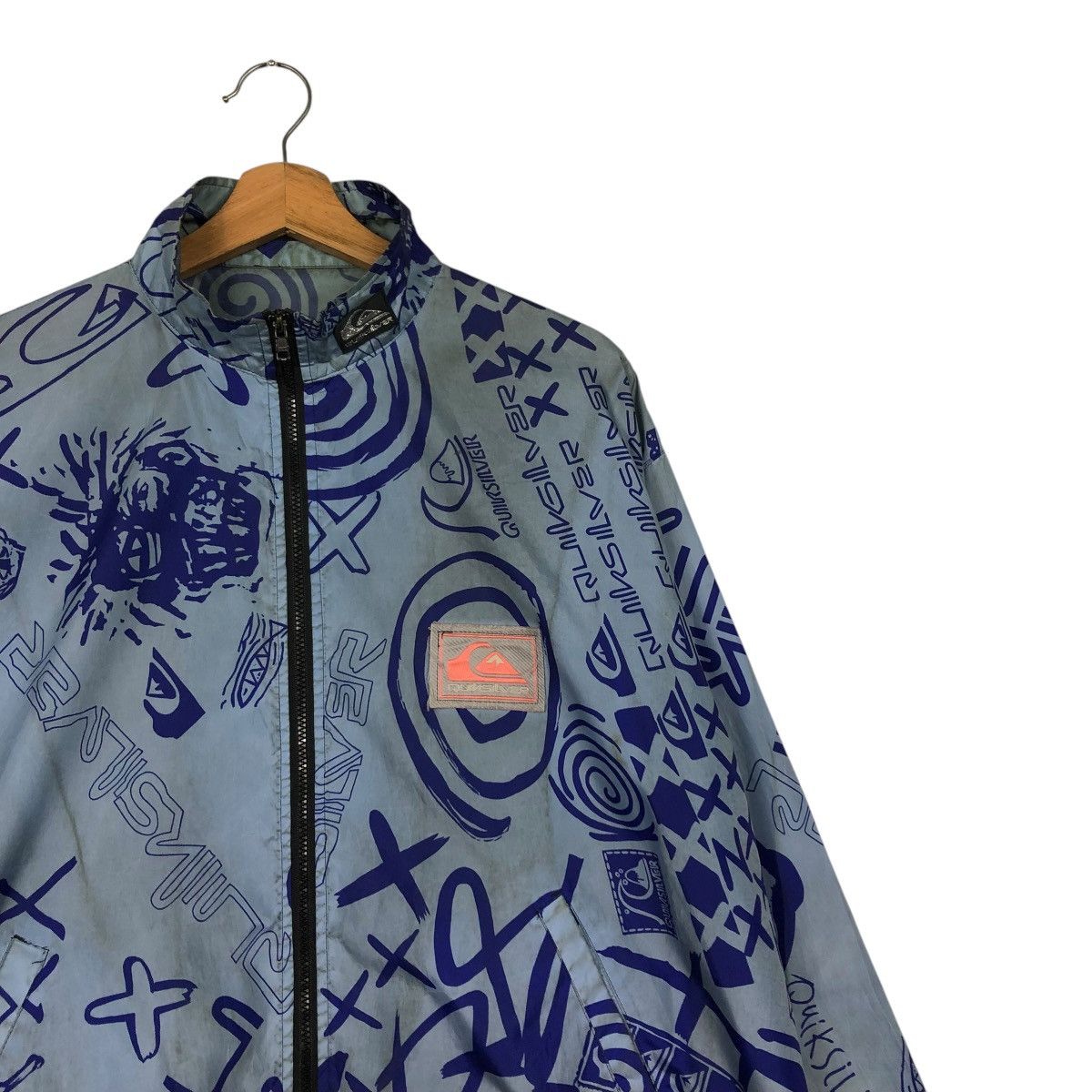 Quiksilver 🔥VINTAGE BOMBER JACKET ZIPPER QUICKSILVER OVERPRINT Size US L / EU 52-54 / 3 - 8 Thumbnail