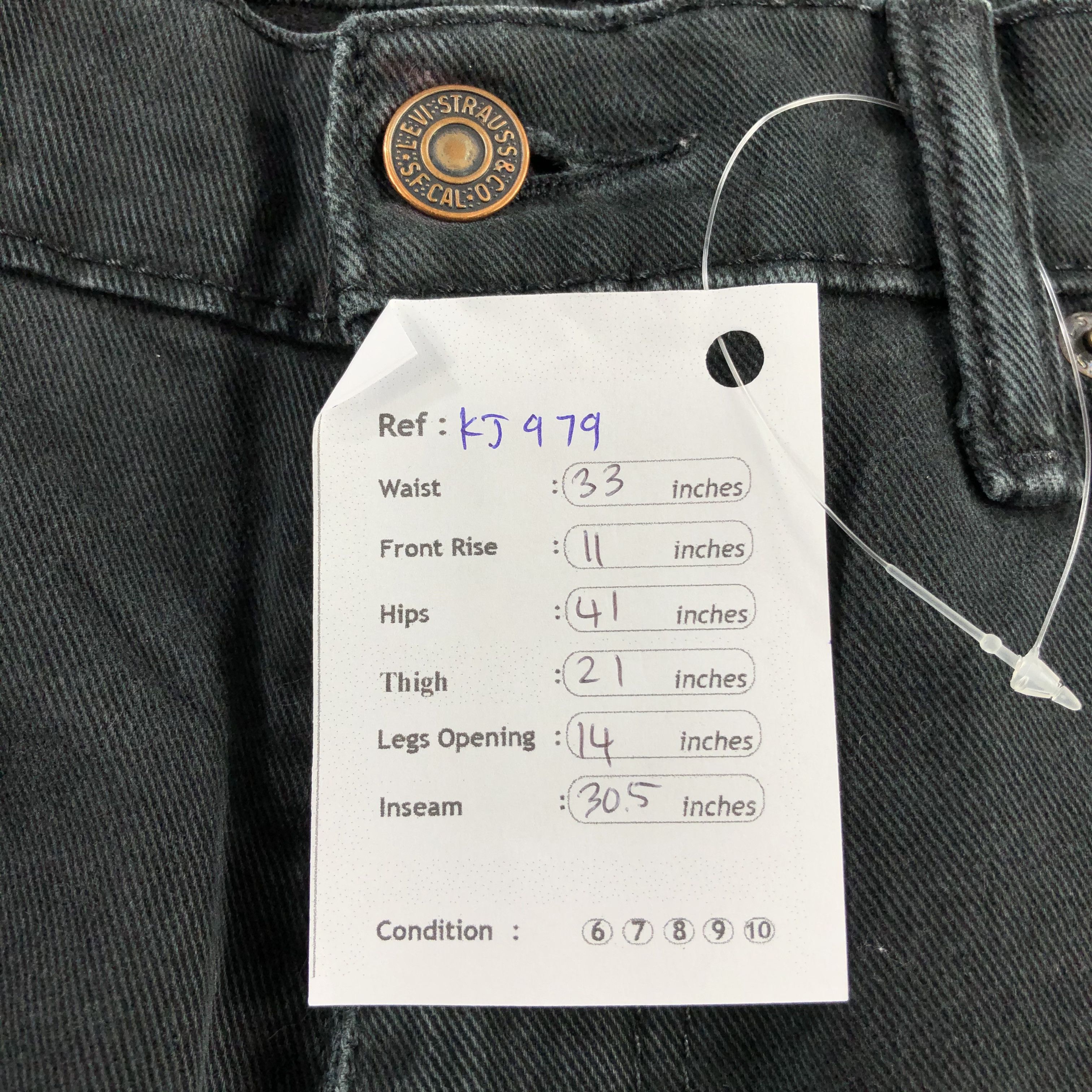 Levi's Levis 513 Jeans Distress Black Denim KJ979 Size US 33 - 17 Thumbnail