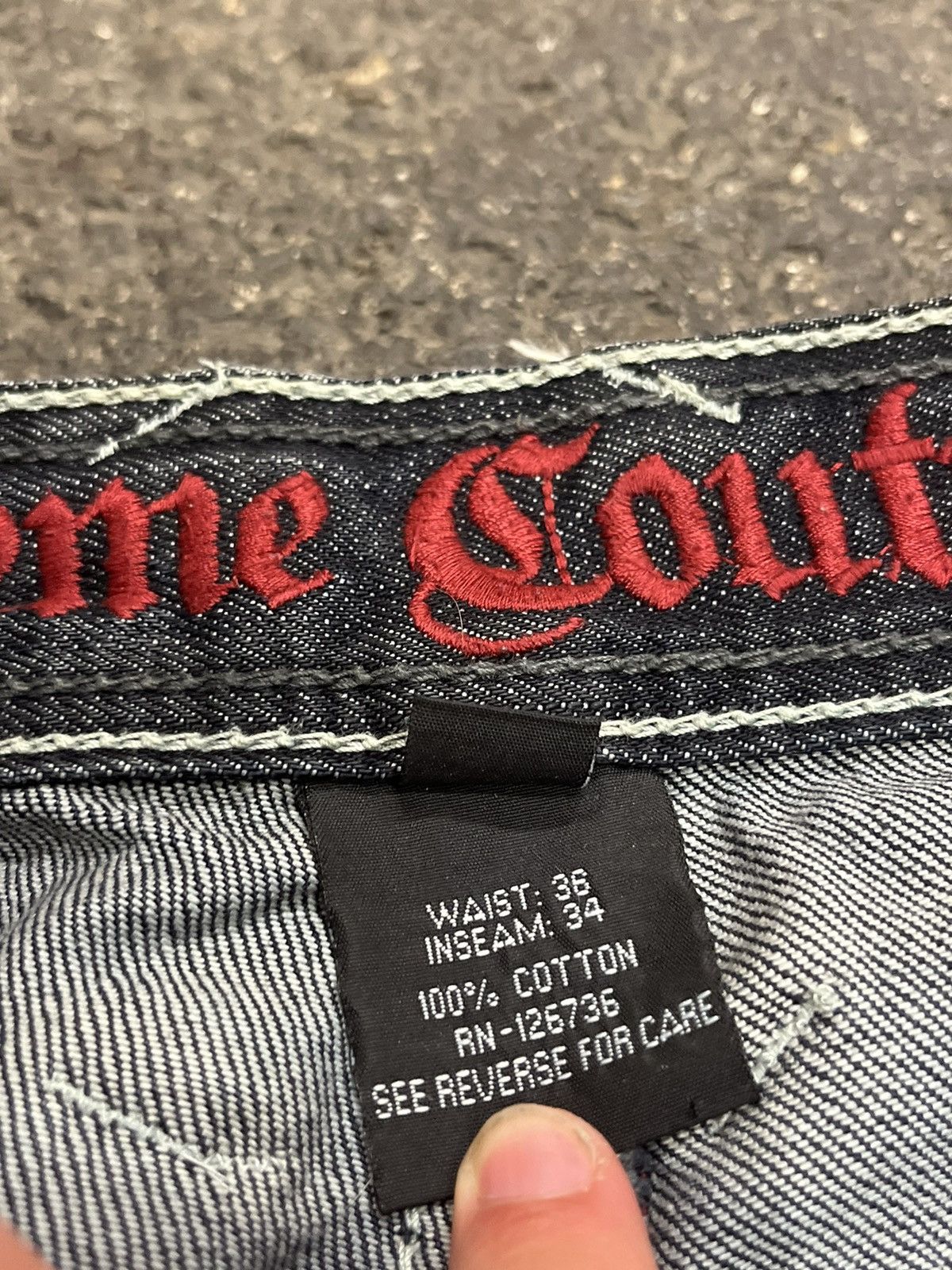 Vintage Y2k baggy fit embroidered denim skater hype rare opium Size US 36 / EU 52 - 11 Thumbnail