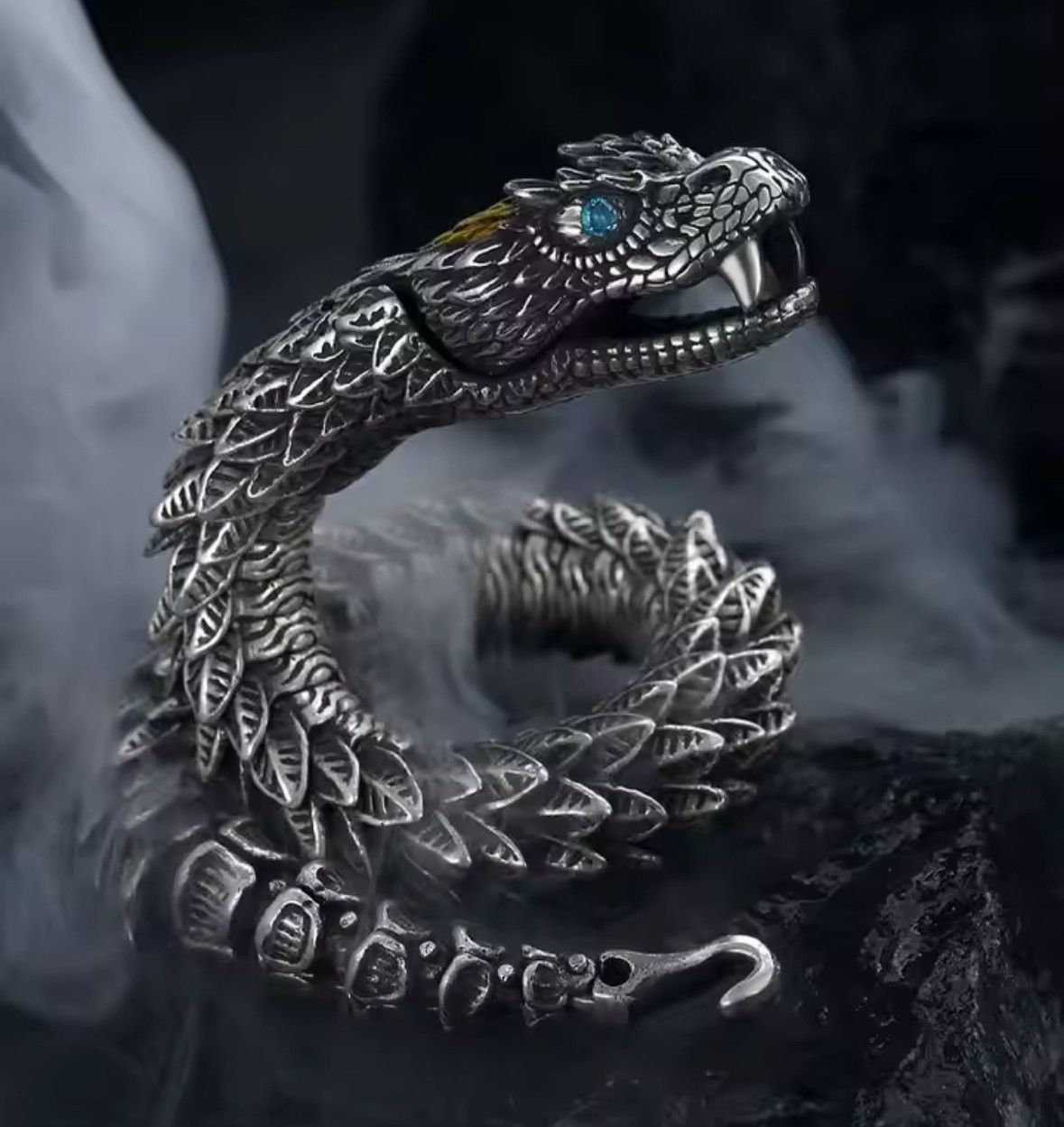 Other 24cm Length Retro 3D Medusa Rattlesnake Handmade Bracelet Size ONE SIZE - 4 Thumbnail