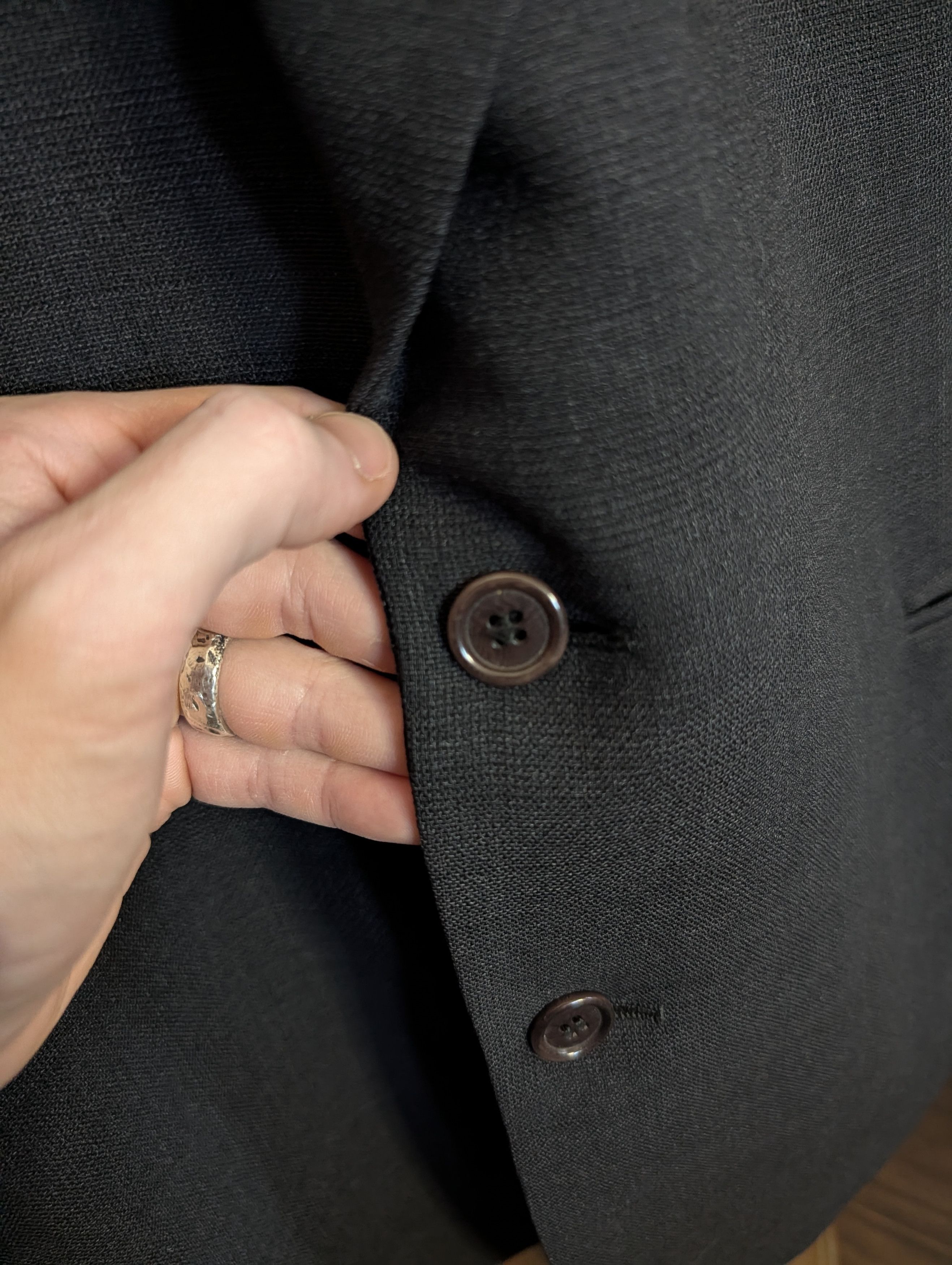 Gianfranco Ferre STUDIO 0001 for Barney's gray plaid heavy wool 2pc suit Size 44R - 7 Thumbnail