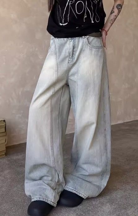 Japanese Brand Light Blue Y2k Baggy Jeans Size 26" / US 2 / IT 38 - 3 Thumbnail