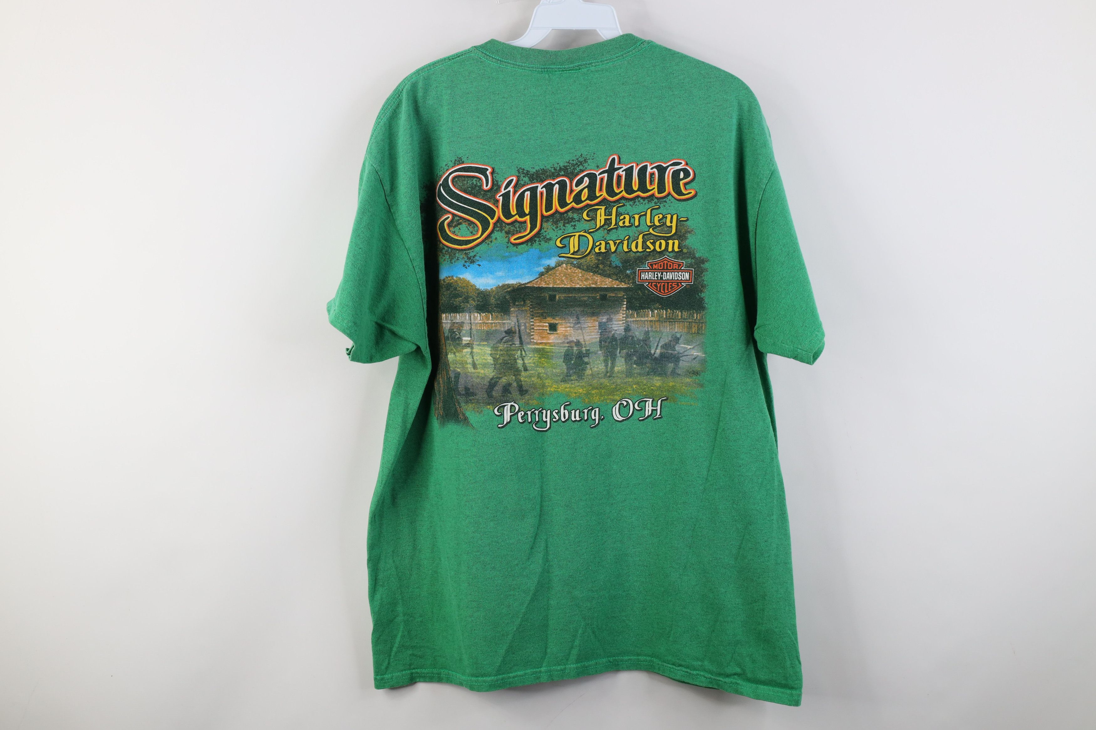 Harley Davidson Vintage Y2K Harley Davidson Spell Out Big Logo T-Shirt Green Size US L / EU 52-54 / 3 - 11 Thumbnail