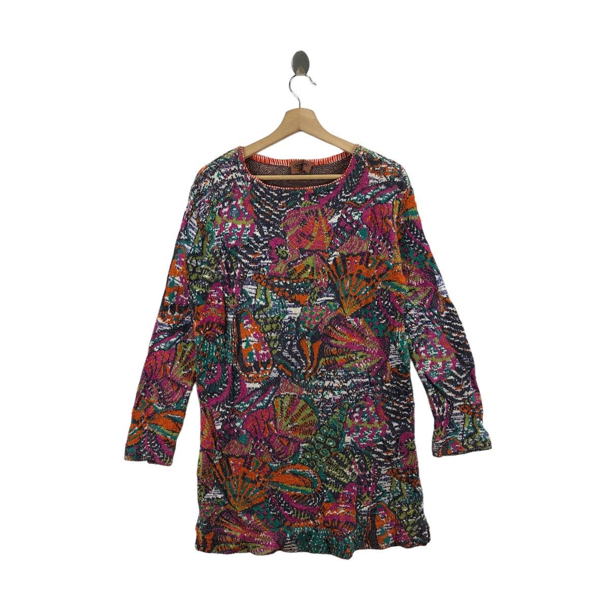 Vtg 80’ MISSONI ITALY Maison Floral Art AOP Knitwear Dress