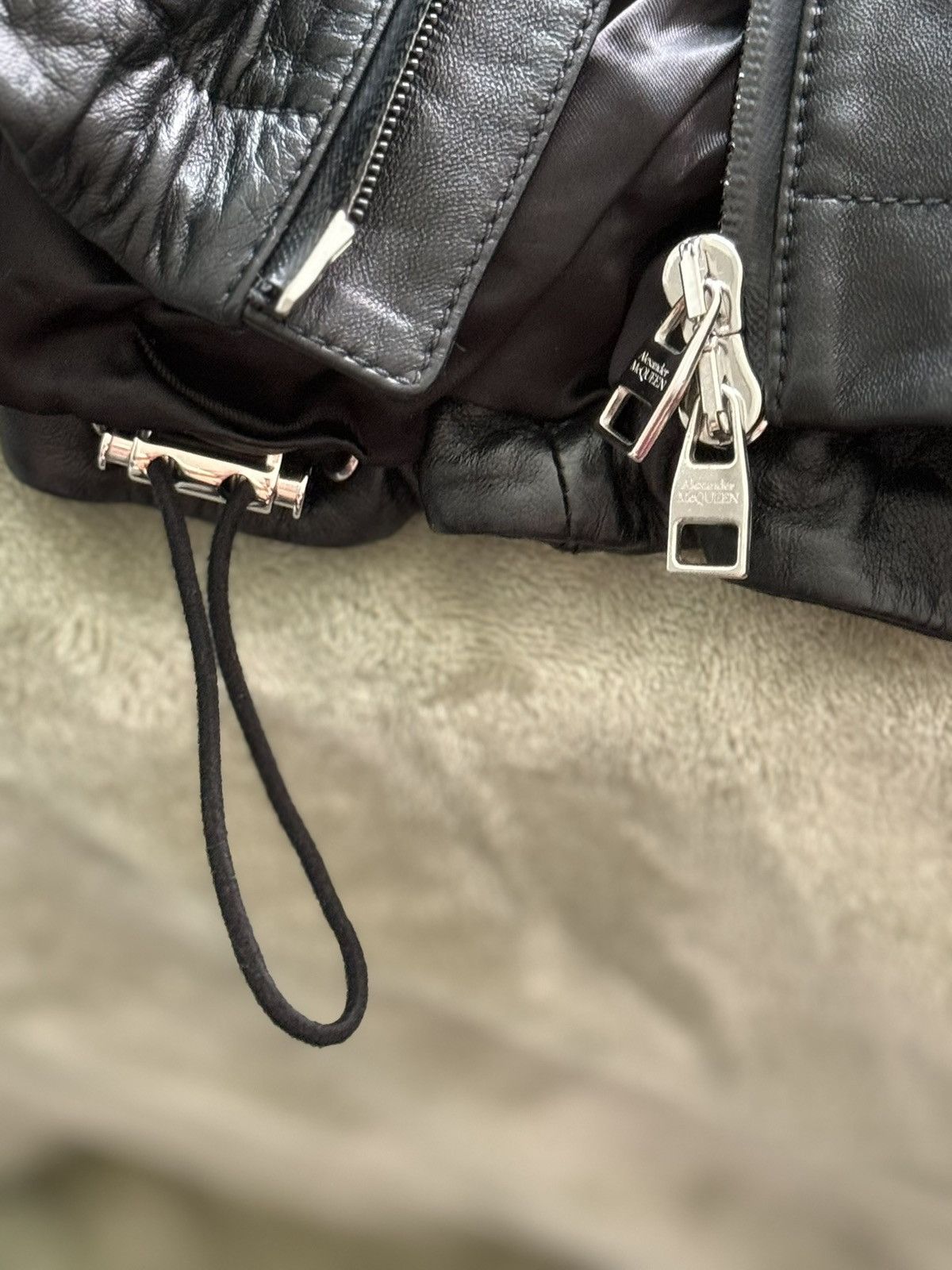 Alexander McQueen Alexander McQueen Leather Hooded Jacket Rare Size US L / EU 52-54 / 3 - 4 Thumbnail