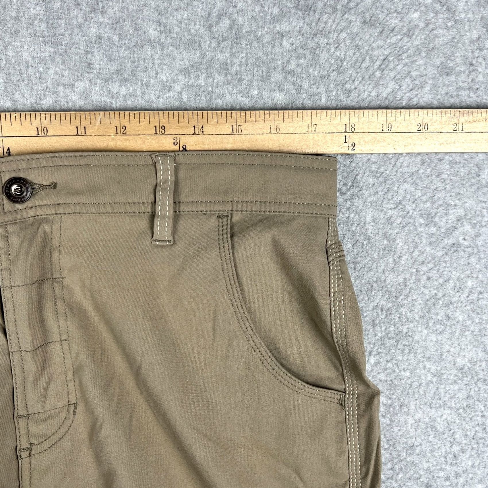Prana prAna Stretch Zion II Pants Hiking Belt Roll Snap Up 36x33 Mens Beige Size US 36 / EU 52 - 4 Thumbnail