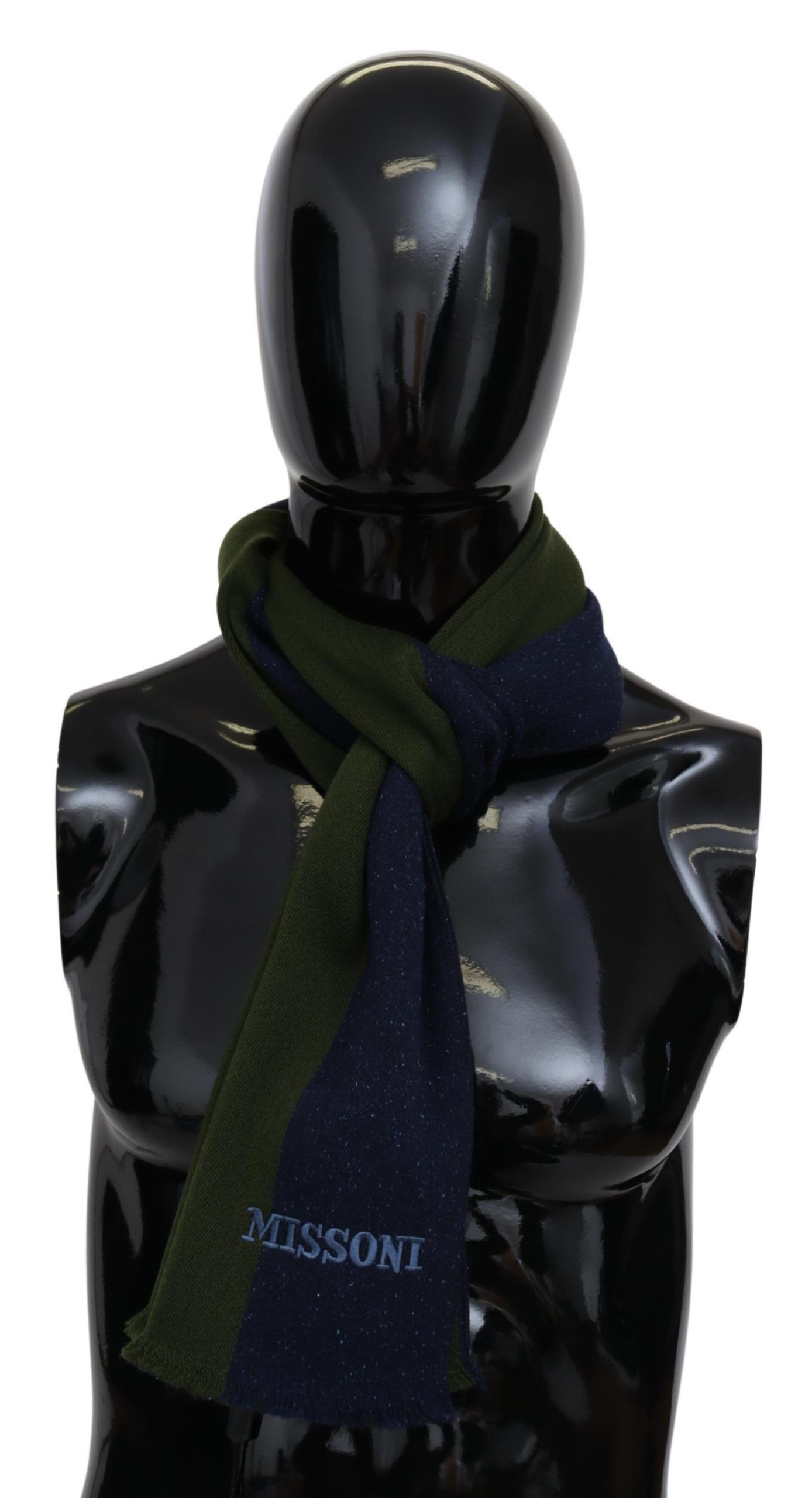 Missoni Authentic Wool Scarf with Stripes and Logo Men's Embroidery Size ONE SIZE - 1 Thumbnail