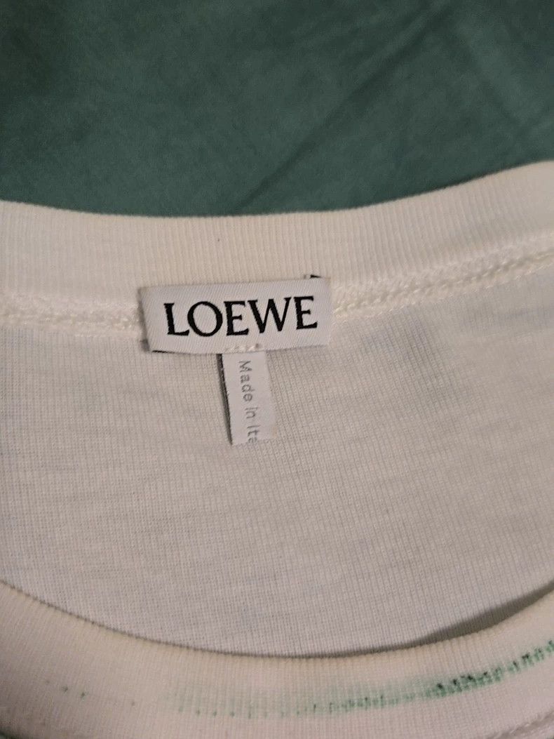 Loewe LOEWE White short-sleeved T-shirt with large green Logo on Size S / US 4 / IT 40 - 3 Thumbnail