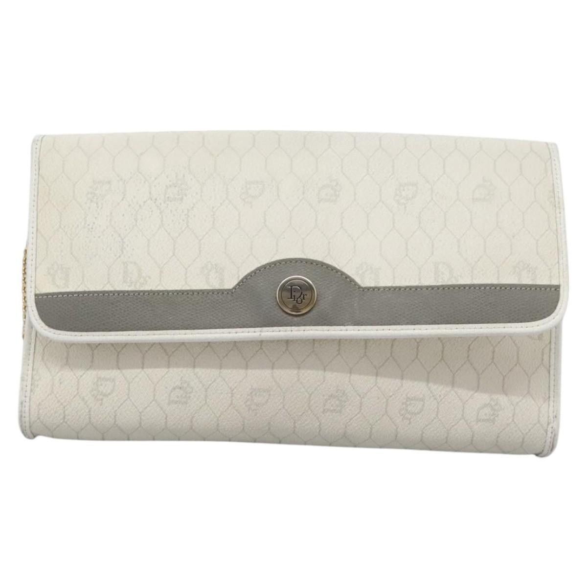 Dior DIOR Honeycomb Canvas Chain Shoulder Bag Pvc Leather White Size ONE SIZE - 2 Thumbnail