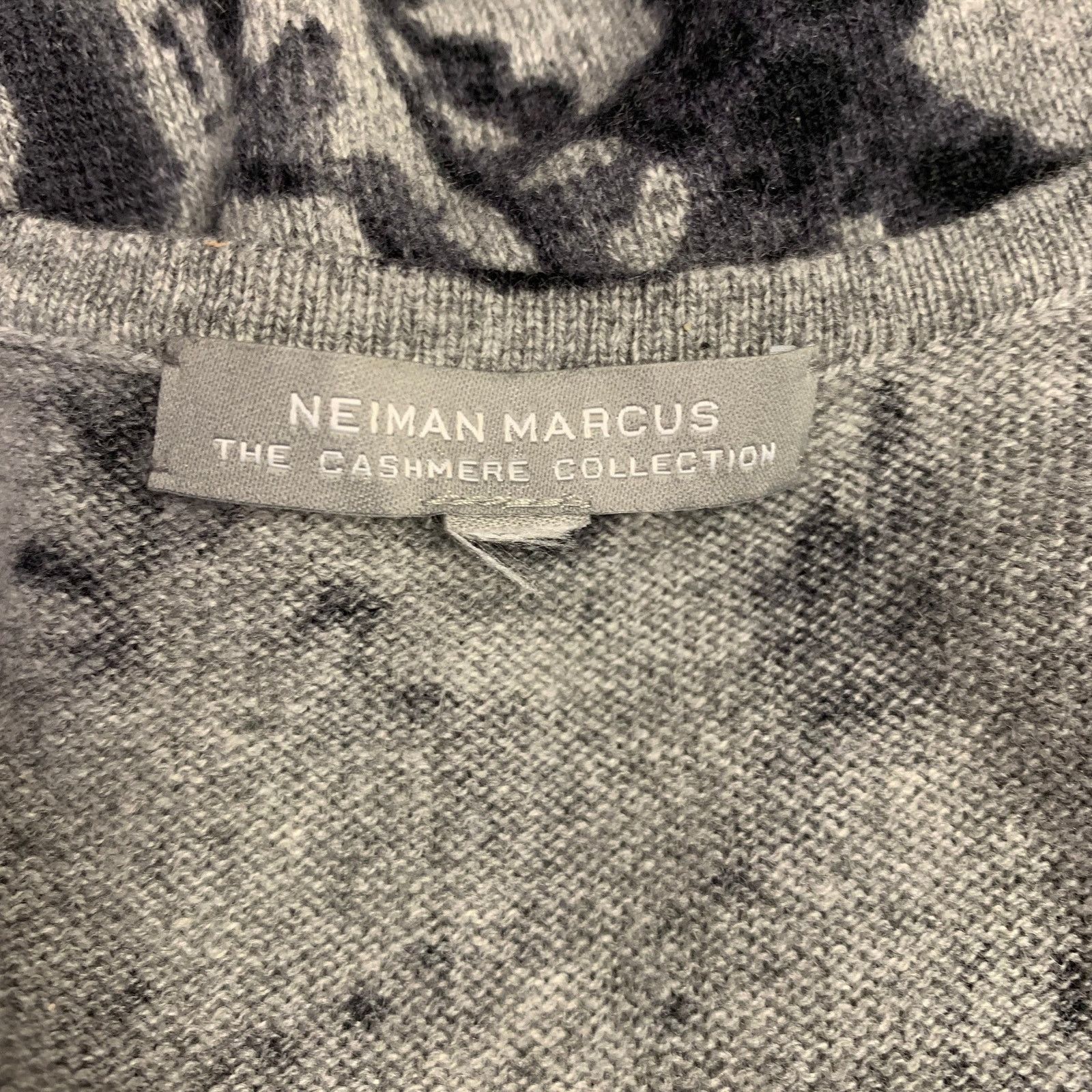 Neiman Marcus NEIMAN MARCU Grey Charcoal Cashmere Paisley Tank Casual Top Size L / US 10 / IT 46 - 4 Thumbnail
