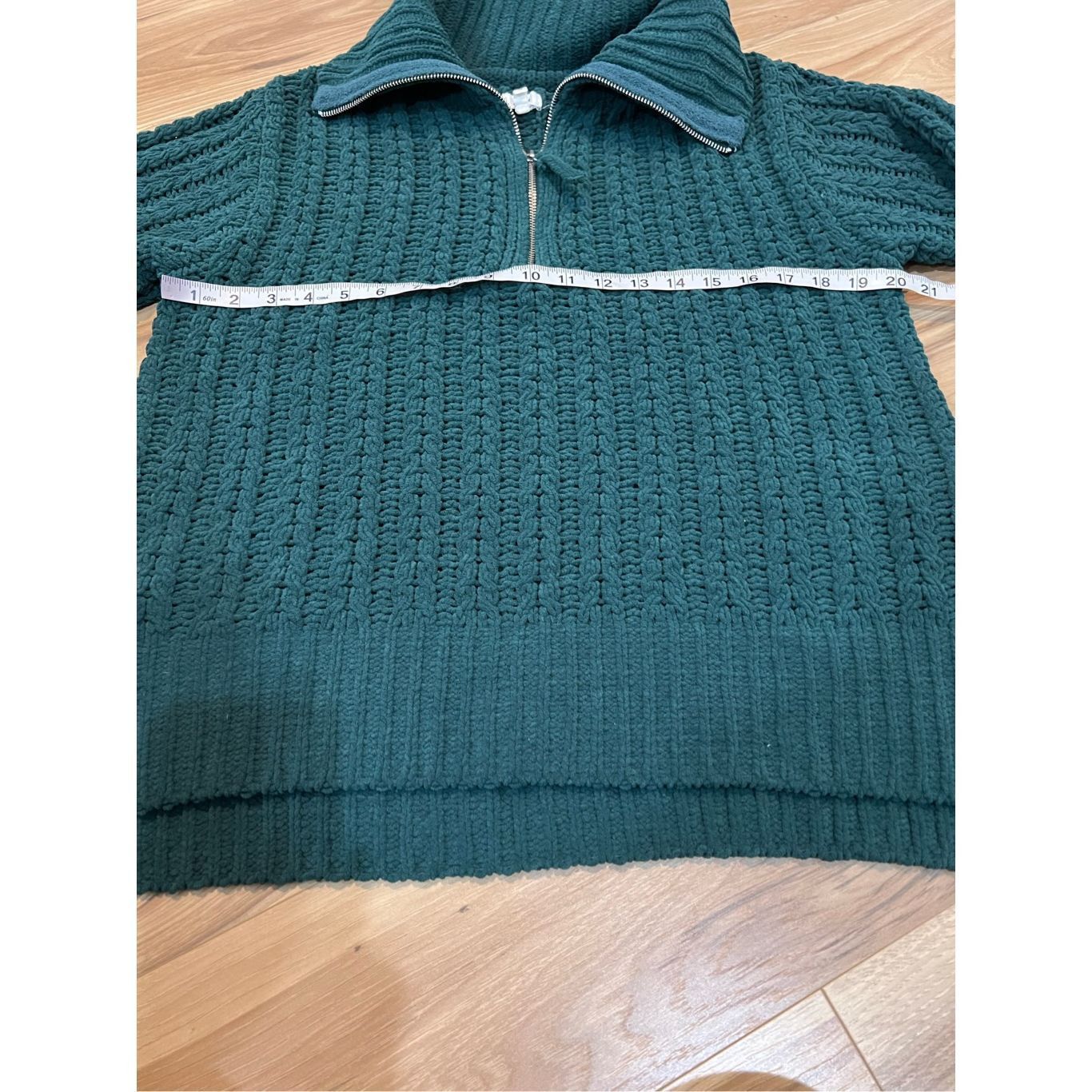 Other Aerie Cable knit Quarter Zip Sweater Forest green oversized Size XS / US 0-2 / IT 36-38 - 7 Thumbnail