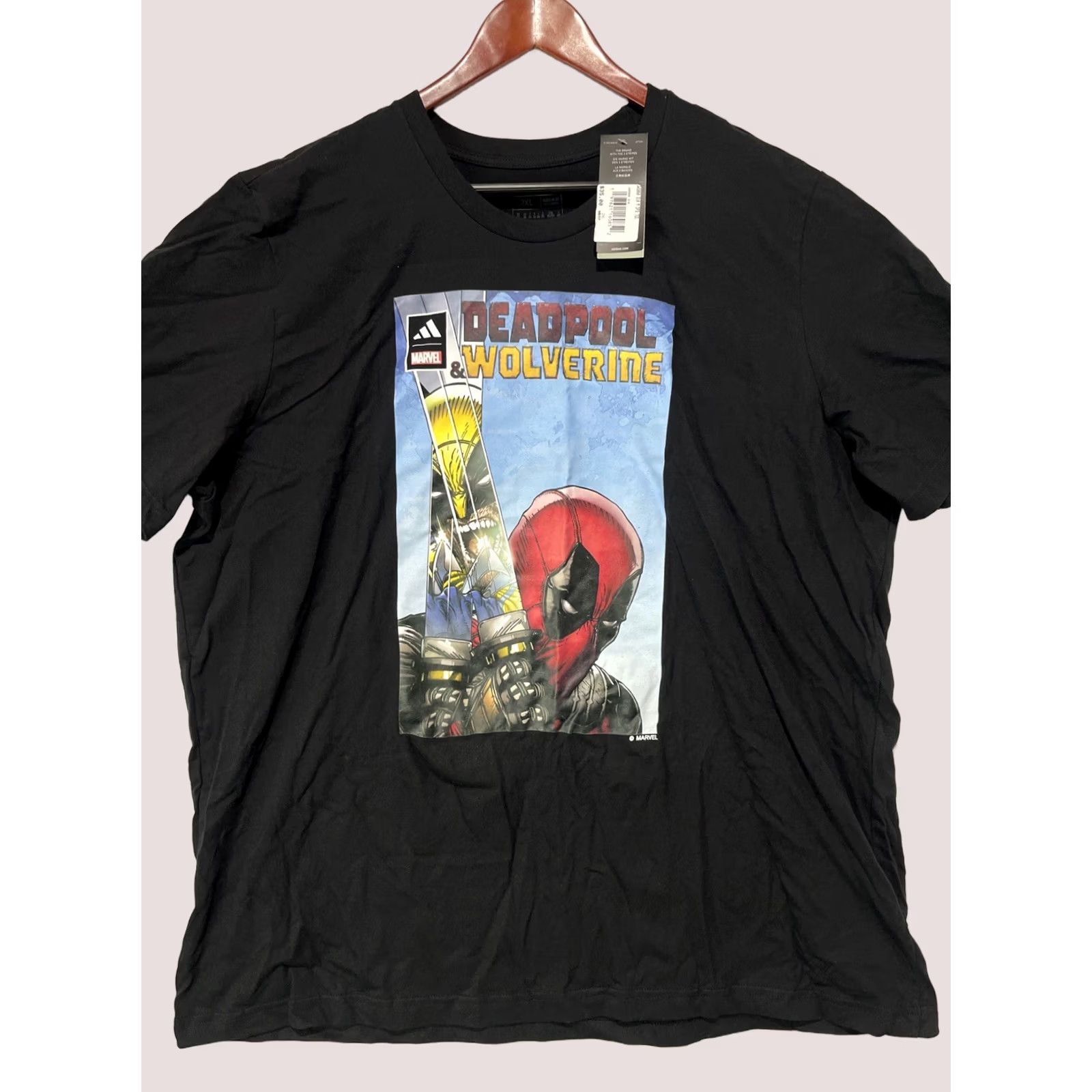 Adidas Deadpool Wolverine Shirt Mens 2XL Black Adidas Marvel Superheroes Comic Cover Shirt Size US XXL / EU 58 / 5 - 1 Thumbnail