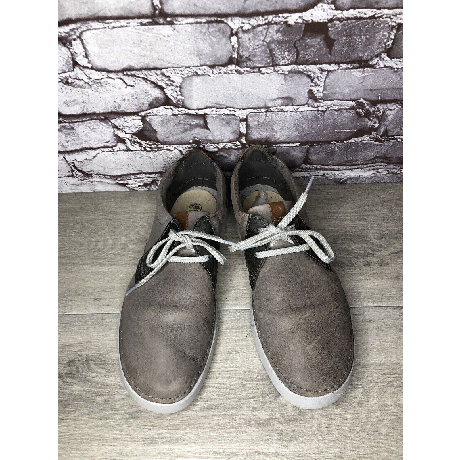 Clarks Clarks Gray Leather Lace Up Oxfords Comfort Casual Sneakers Size US 11 / EU 44 - 16 Thumbnail