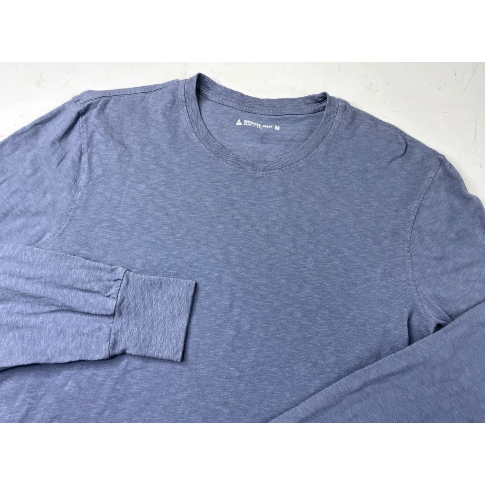 Vintage American Giant Mens Blue Premium Slub Crew Tee Long Sleeve M USA Shirt Size US M / EU 48-50 / 2 - 2 Thumbnail