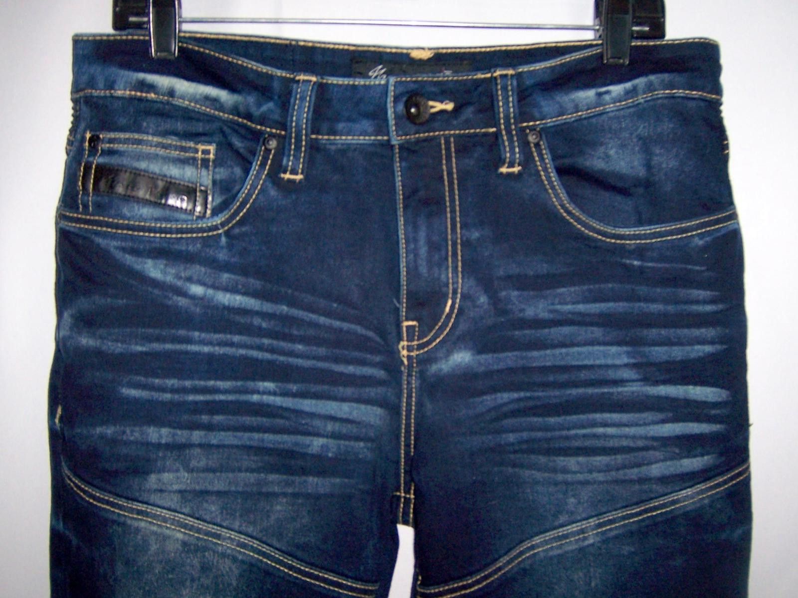 Marc Ecko Marc Ecko Cut & Sew Men's 34x30 Dark Blue Straight Jeans Size US 34 / EU 50 - 3 Thumbnail