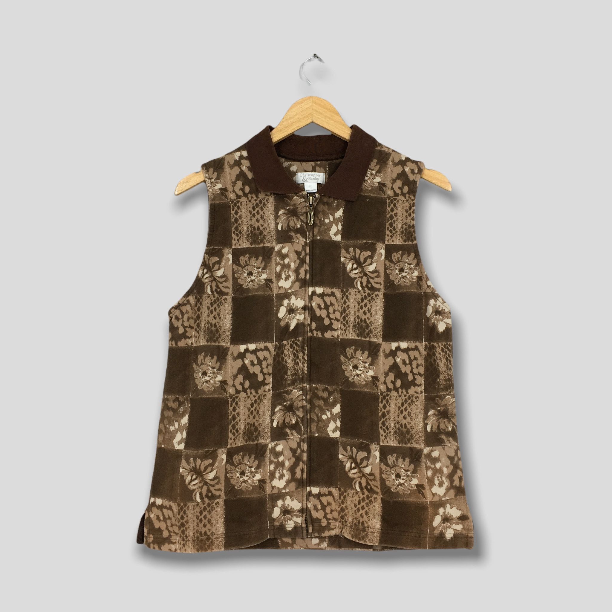 Vintage Vintage Christopher Banks Flowery Vest Brown Jacket Small Size US S / EU 44-46 / 1 - 1 Thumbnail