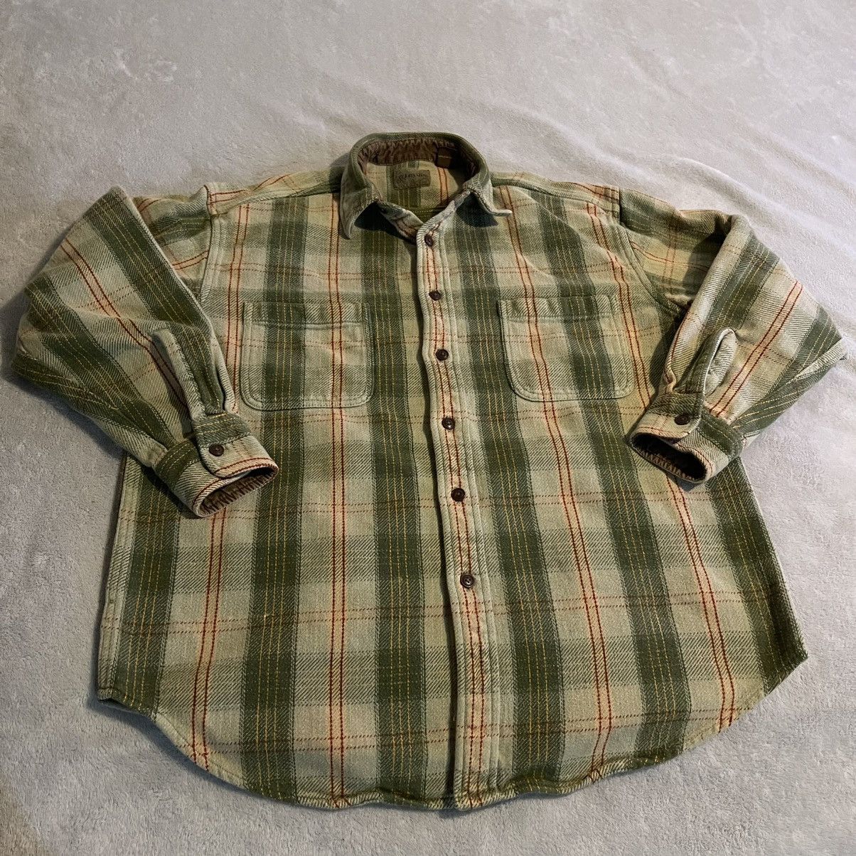 St. Johns Bay Vintage 90s St Johns Bay Men Large Green Plaid Flannel Shirt Size US L / EU 52-54 / 3 - 1 Thumbnail