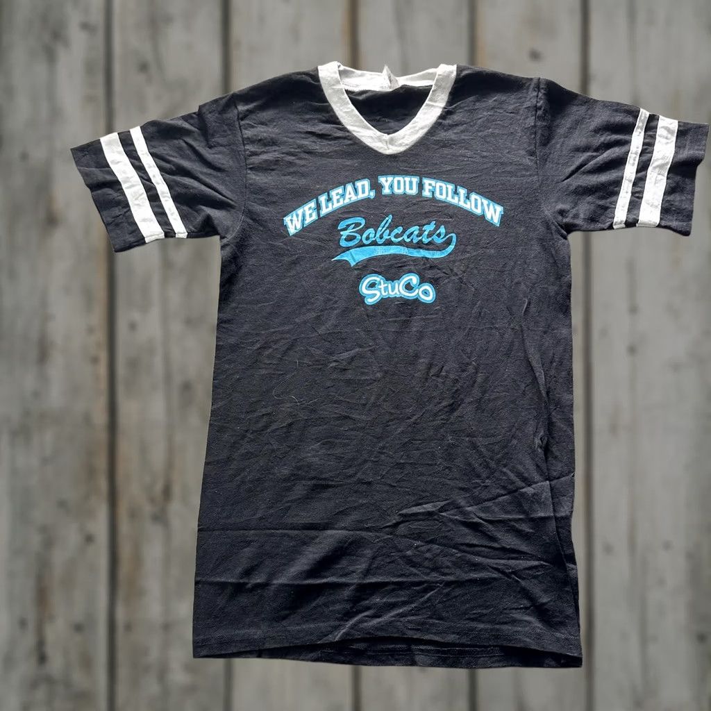 Augusta Sportswear VTG Augusta Shirt Mens S Black Bobcats StuCo V-Neck Graphic Tee Jersey Retro Size US S / EU 44-46 / 1 - 1 Thumbnail