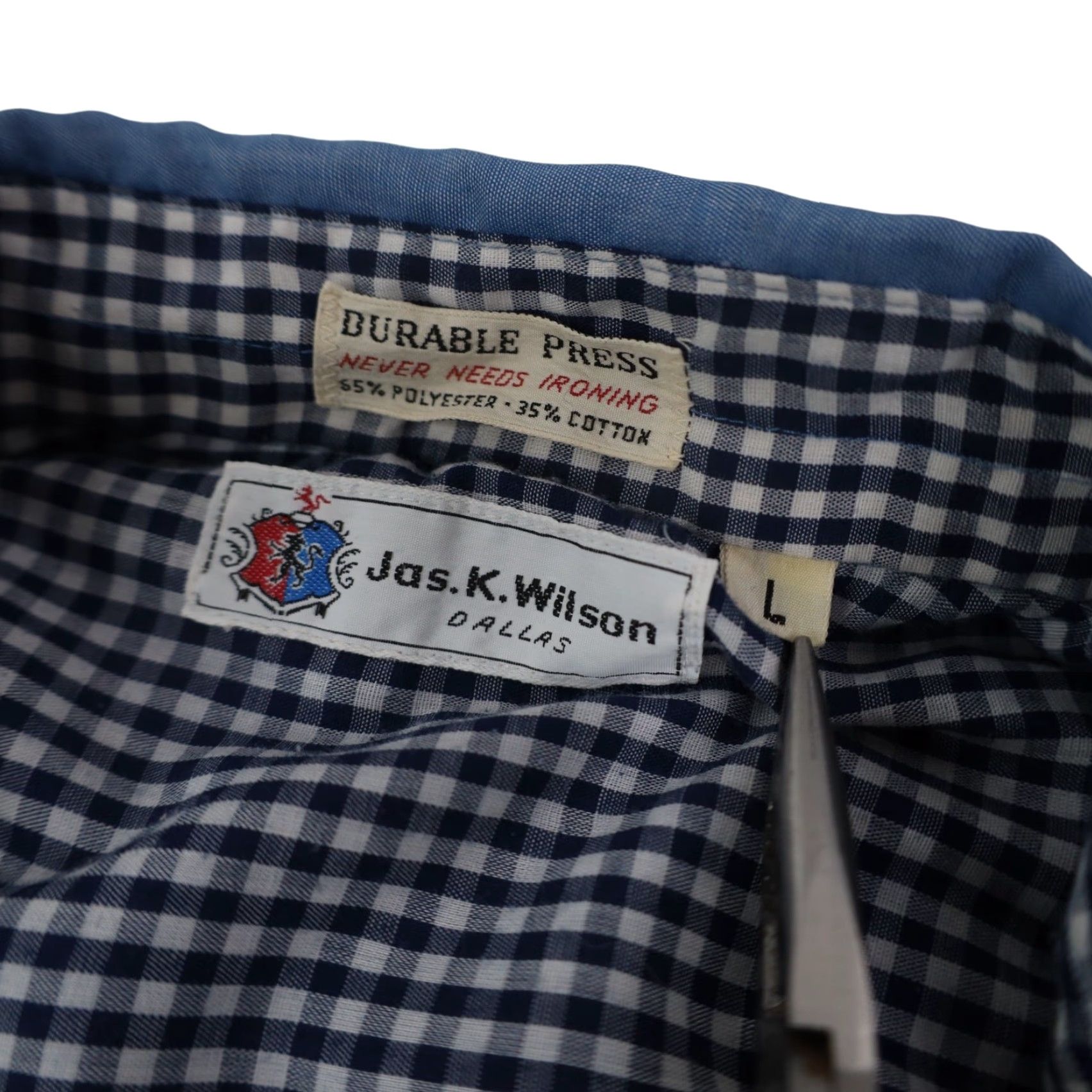 Wilson VINTAGE True 60s Jas. K. Wilson Chambray Work Shirt Blue Mens Large Sleeve Long Style Shirt Size US L / EU 52-54 / 3 - 7 Thumbnail