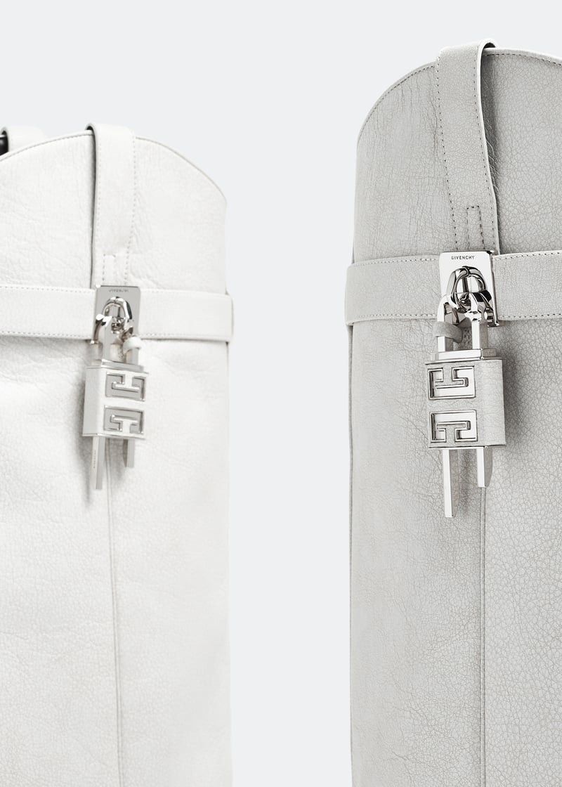 Givenchy o1w1db10525 Shark Lock Cowboy High Boots in White Size US 9 / IT 39 - 4 Thumbnail