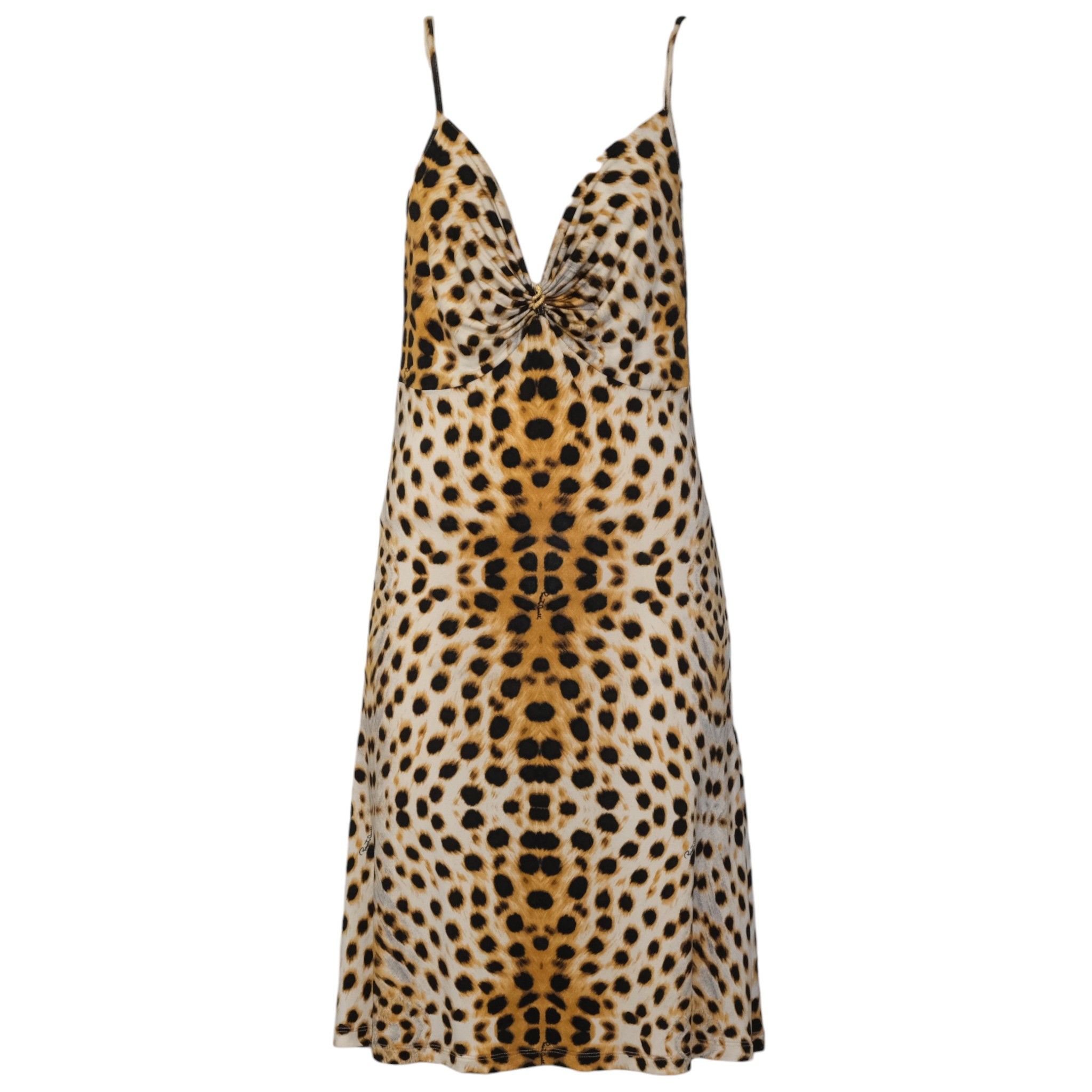 Roberto Cavalli Leopard Print Summer Dress Size L / US 10 / IT 46 - 1 Thumbnail