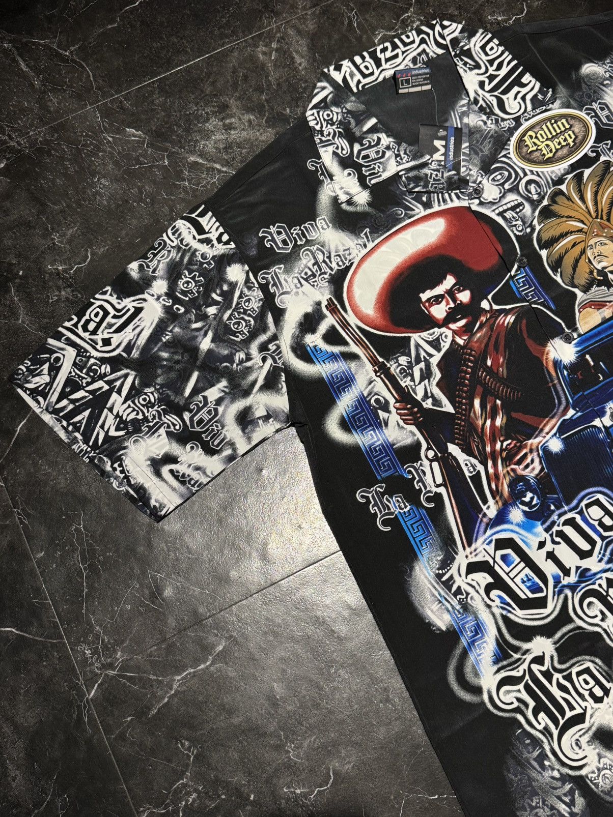 Other Rare Vintage Viva La Raza All Over Print Shirt Size US L / EU 52-54 / 3 - 4 Thumbnail