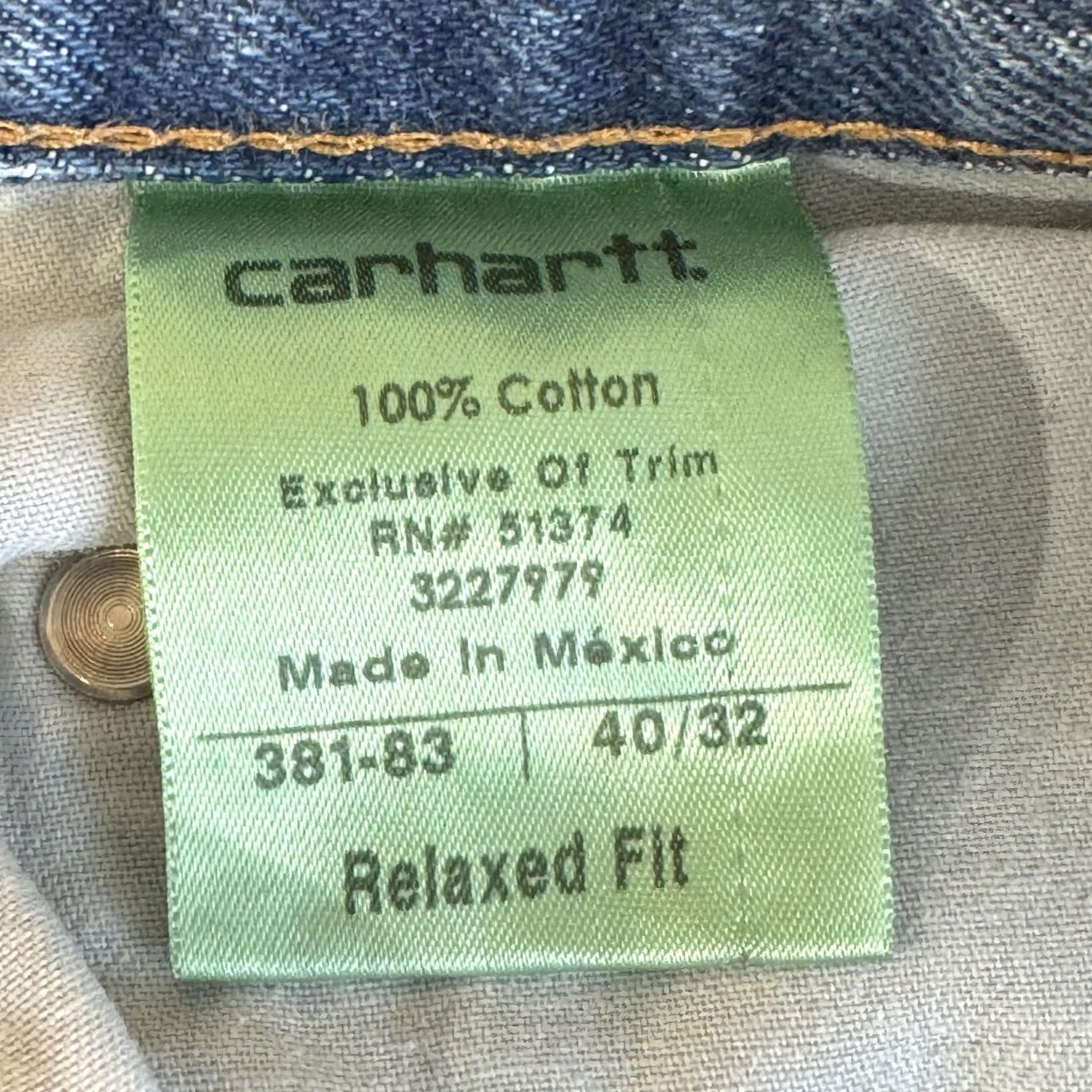 Carhartt Carhartt Jeans Mens 40x32 Blue Relaxed Fit Denim Straight Leg Workwear Pants Size US 40 / EU 56 - 7 Thumbnail